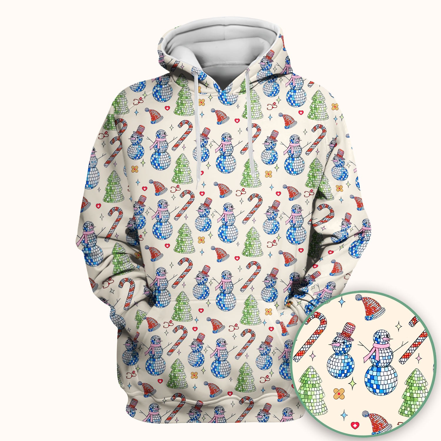 Funny Snowman Scrub Top for Women - Breathable Fabrics Med Uniform - Comfortable Scrubs for Nurses - Christmas Gift for LPN CNA RN