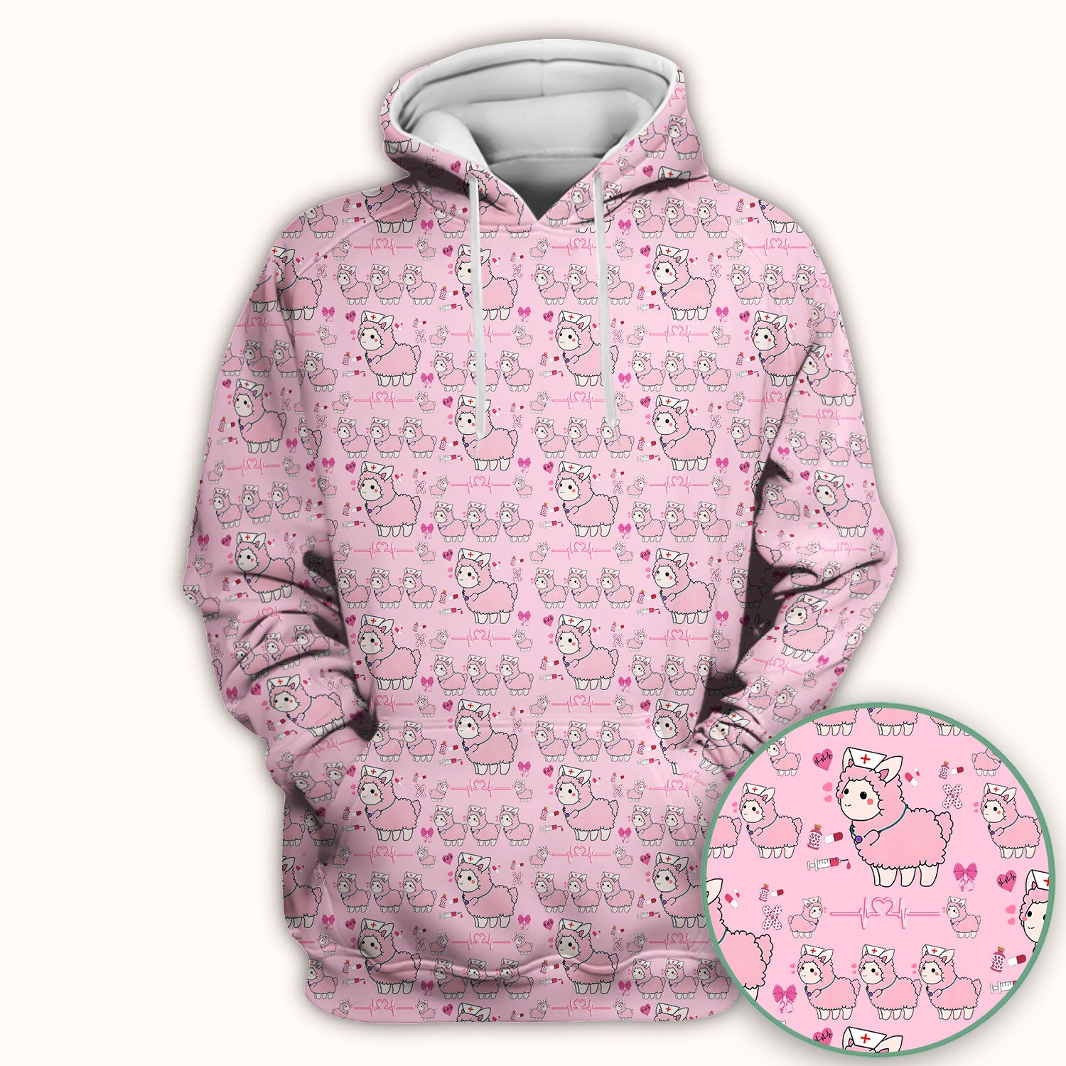 Llama Ain't Got Time For Your Drama Scrub Top, Funny Pattern Scrub Shirt, Breathable Fabrics Nursing Uniform
