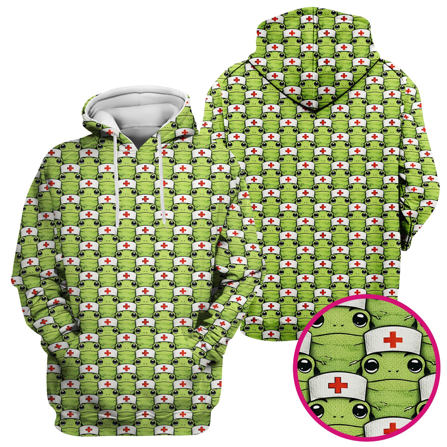Funny Green Nurse Frog Scrub Top, Comfortable Scrubs for Nurses