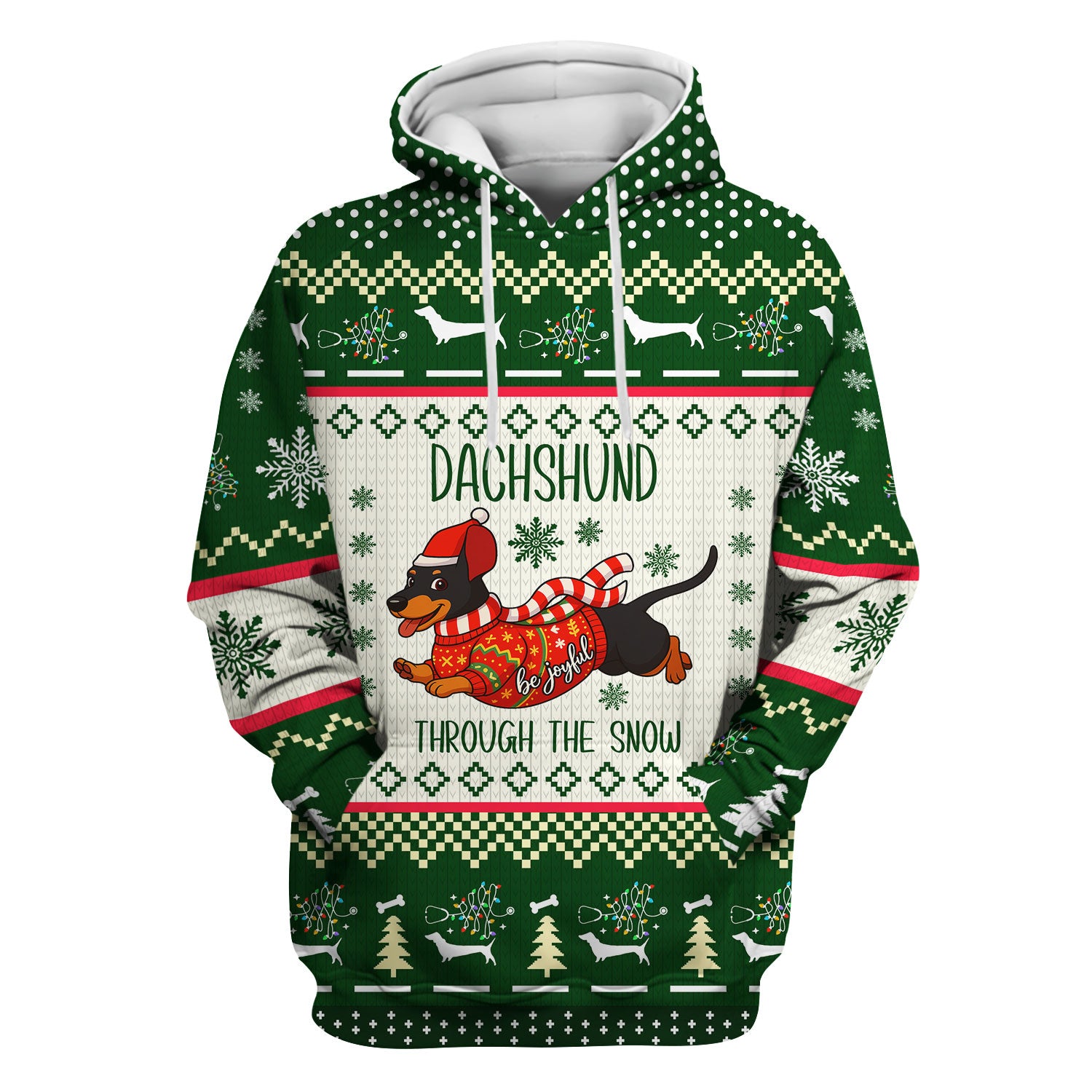 Wiener Dog Through The Snow Christmas Scrub Top - Cute Dachshund Nurse Shirt - Funny Holiday Medical Uniform