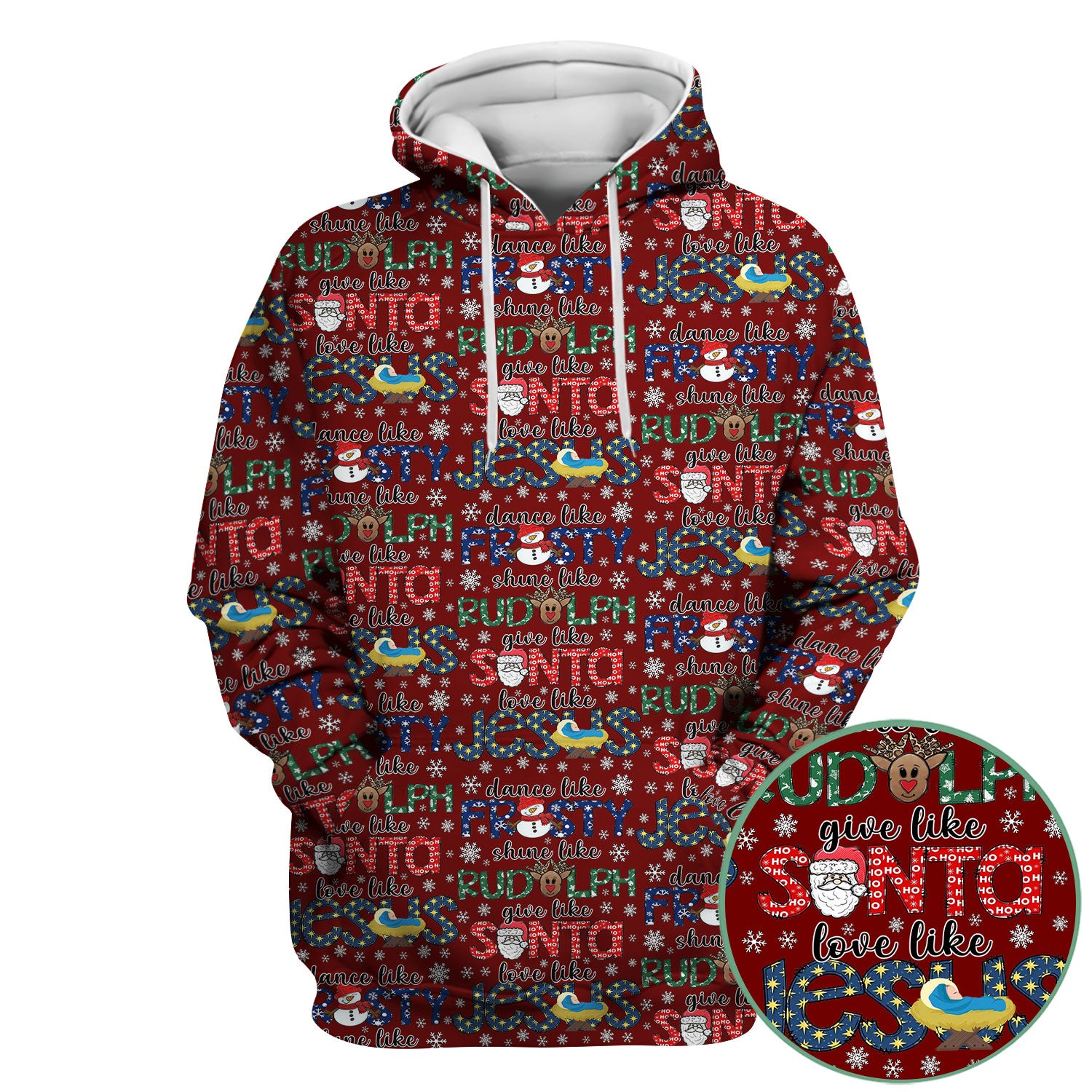 Xmas Rudolph Comfortable Scrubs for Nurses - God Santa Shirt - Breathable Fabrics Nursing Uniform Gift for RN CNA LPN