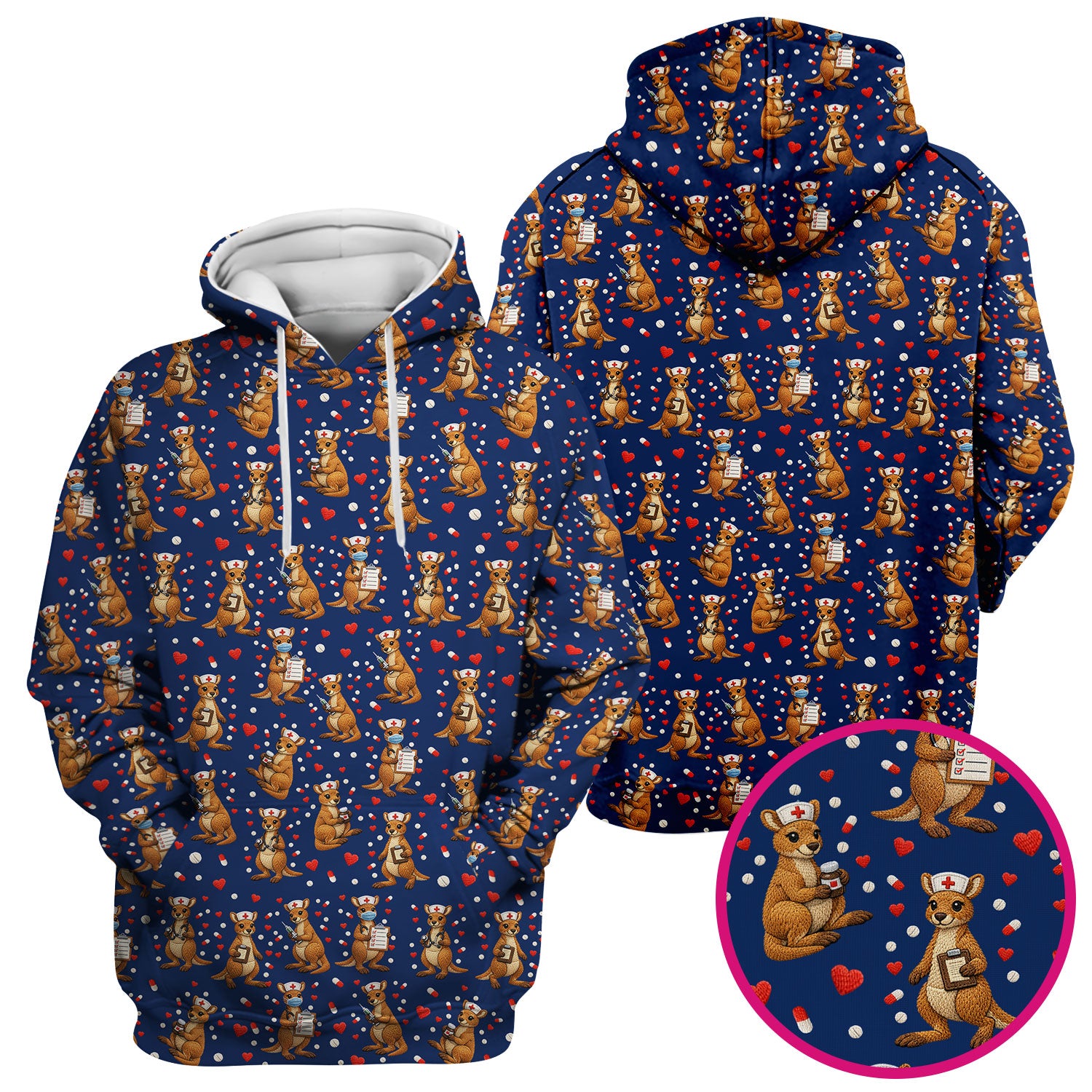 Kangaroo Nurse Scrub Top, Cute Medical Uniform For Women, Comfortable Scrubs For Nurses