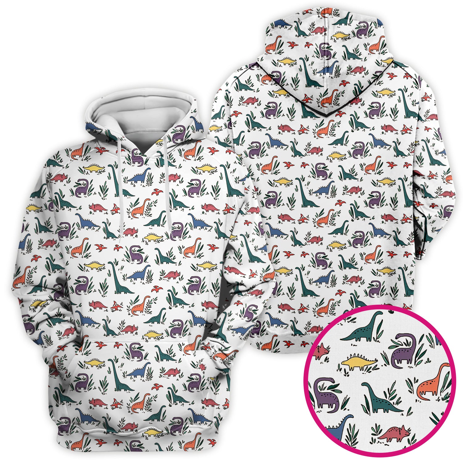 Cute Dinosaur Leafy Garden Pattern Scrub Top, Comfortable Scrubs for Nurses