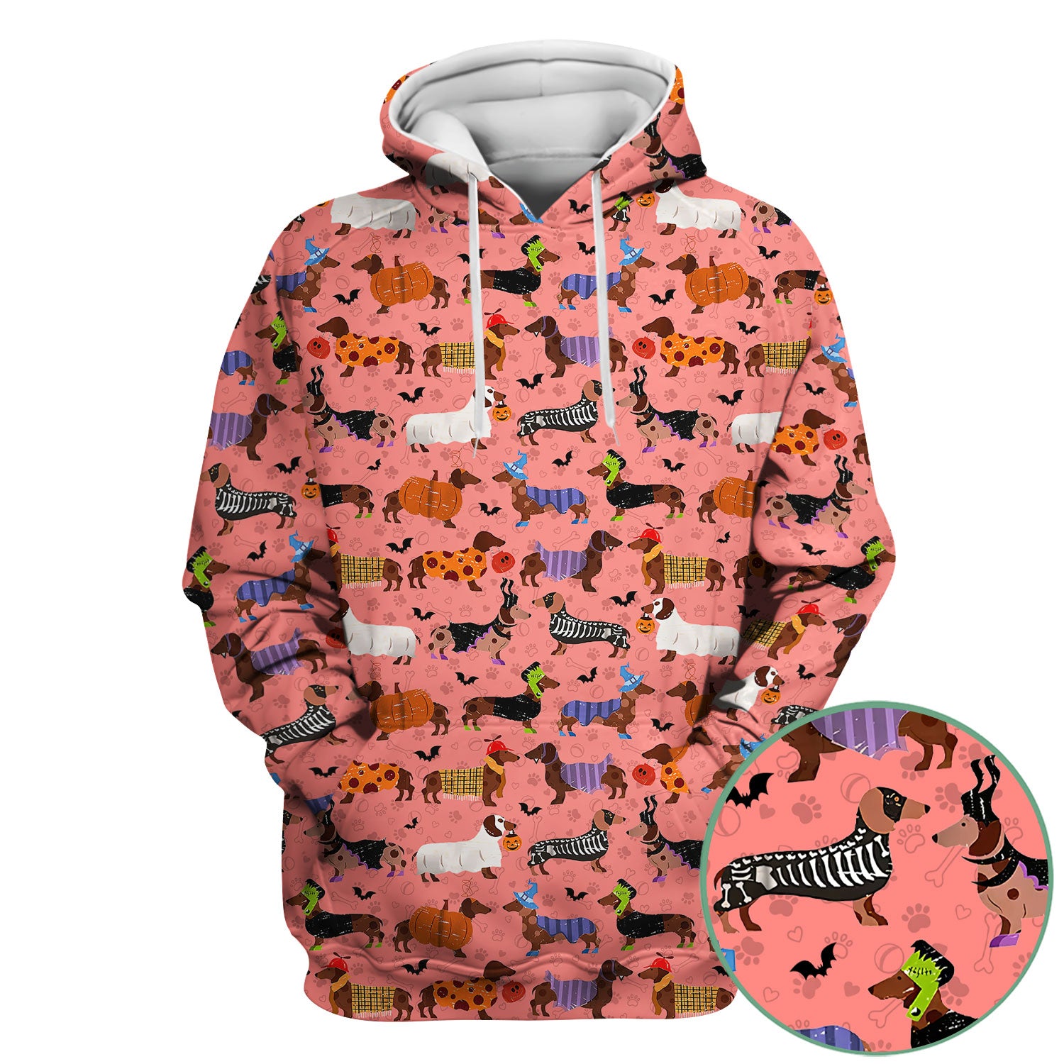 Funny Halloween Dachshund Scrub Top - Cute Sausage Dog Pumpkin Skeleton Nurse Shirt for Women - RN LPN CNA Medical Gift