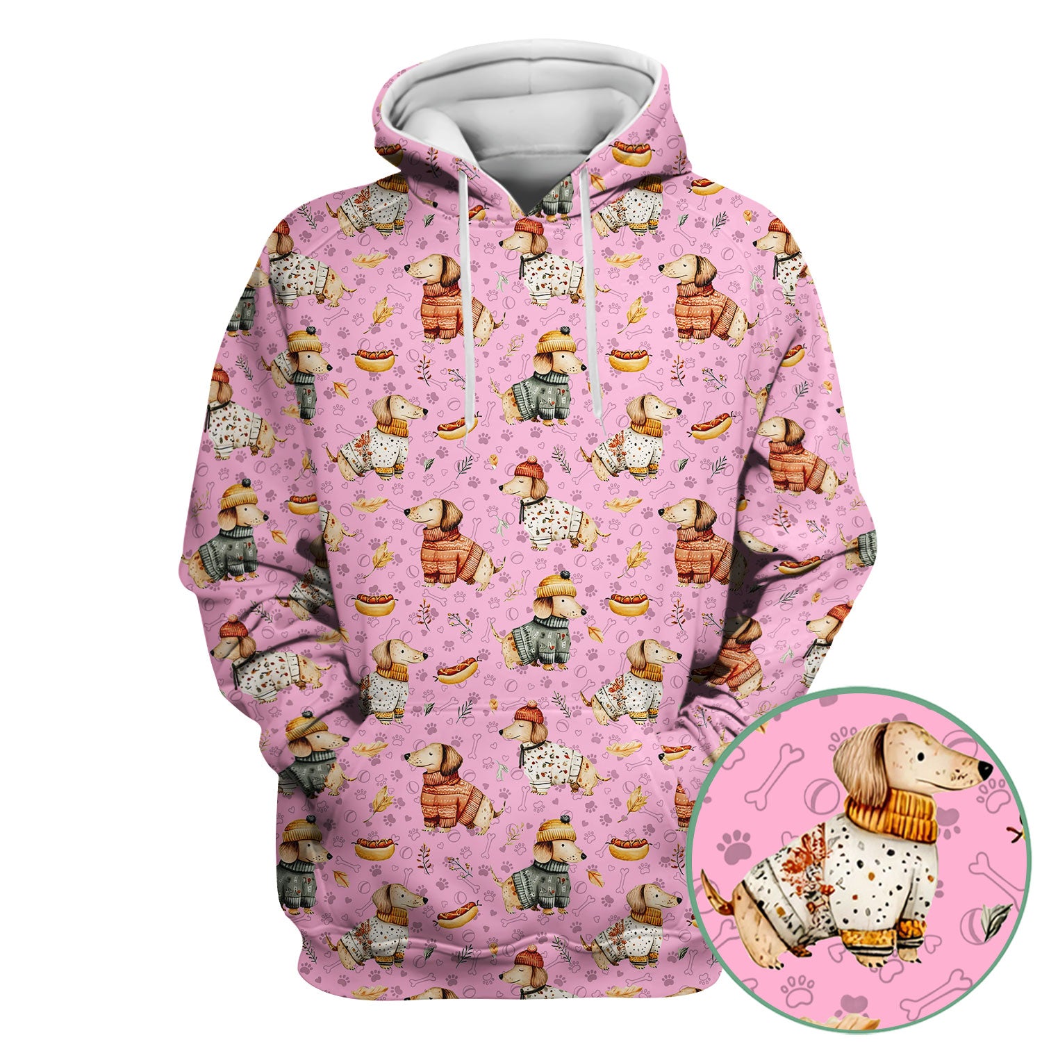 Autumn Dachshund Scrub Top - Cute Wiener Dog Nurse Shirt for Women - Cozy Fall Medical Uniform RN CNA LPN Thanksgiving Gift