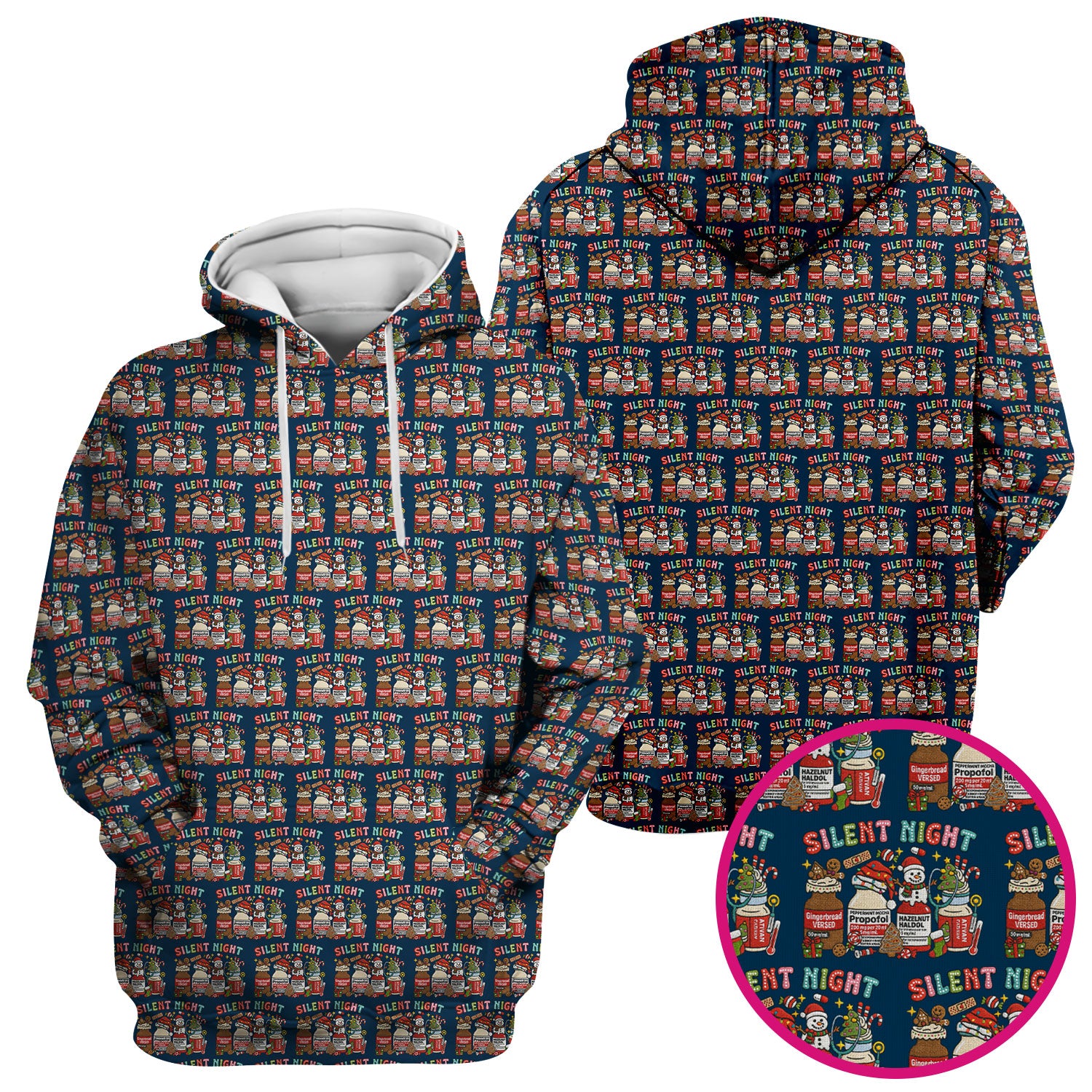 Silent Night Nurse Scrub Top, Funny Christmas Medical Scrub Shirt, Holiday Nursing Uniform
