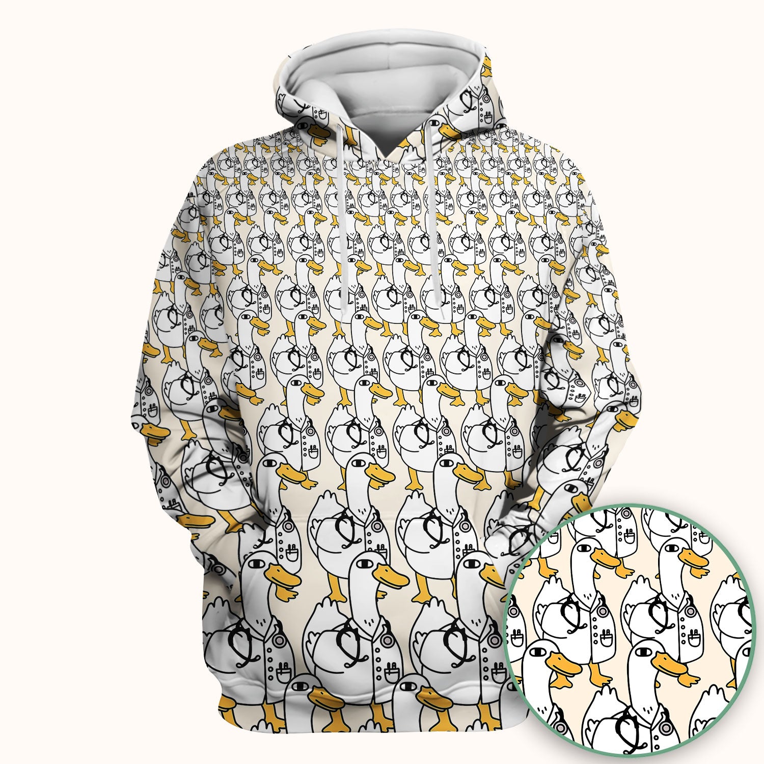 Funny Duck Scrub Top for Women - I'm a Doctor Shirt - Cute Duck In The Row - Breathable Fabrics Nursing Uniform
