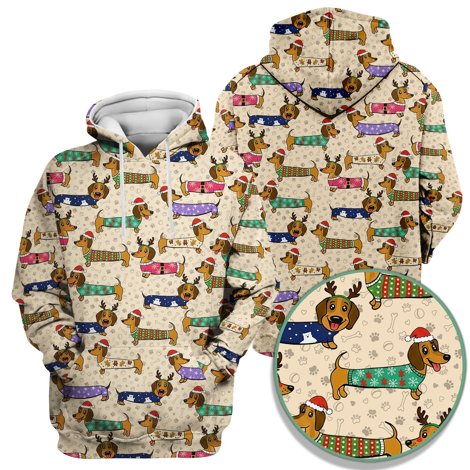 Funny Dachshund Dog Christmas Scrub Top for Nurses - Holiday Reindeer Wiener Dog Shirt - Cute Vet Tech Uniform Gift