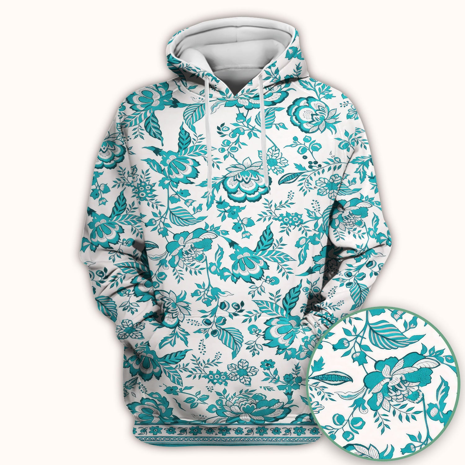 Toile De Jouy Scrub Top For Women, Floral Pattern Nurse Shirt, Comfortable Scrubs For Nursing