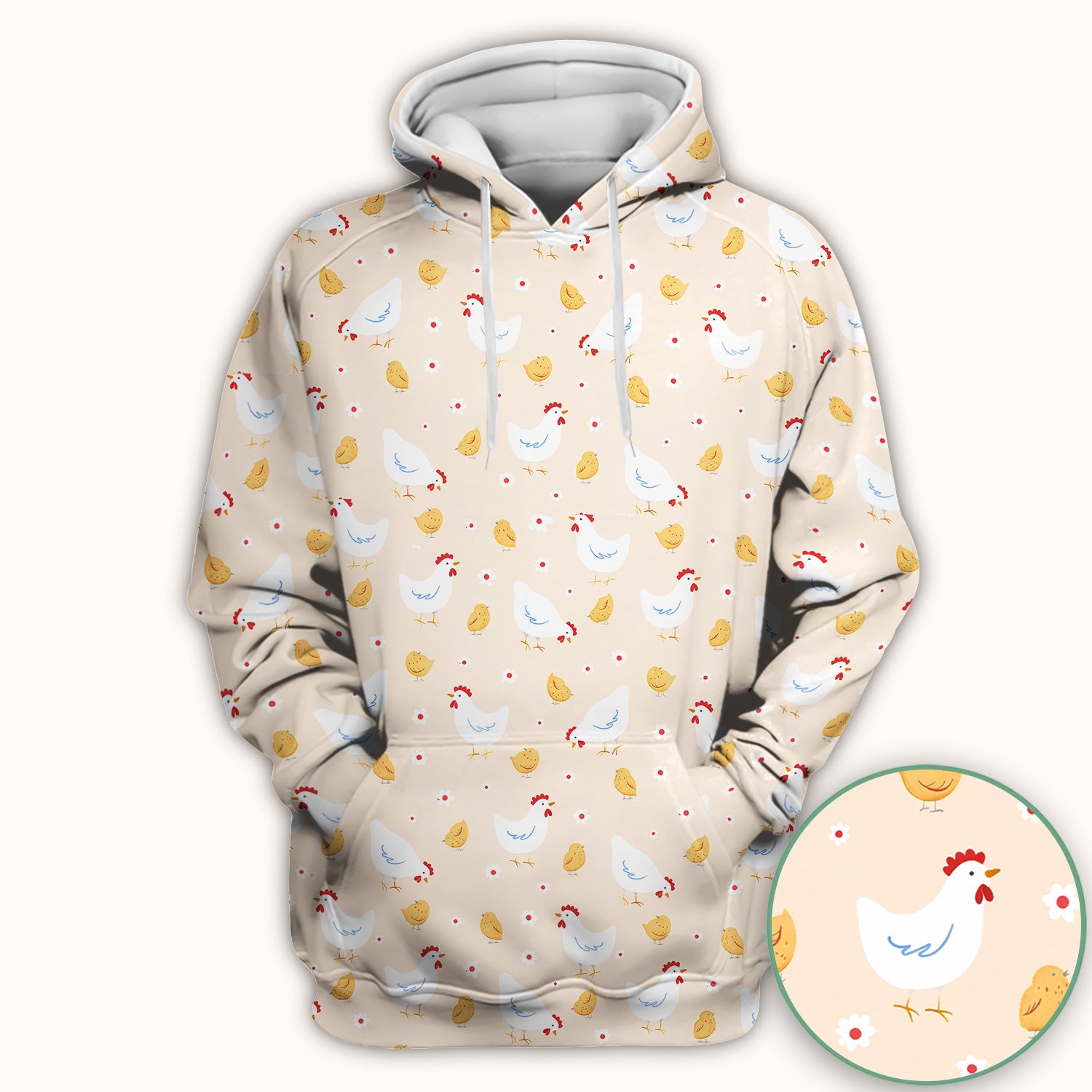Chicken And Cute Chicks Pattern Scrubs Top, Comfortable Scrubs for Nurses
