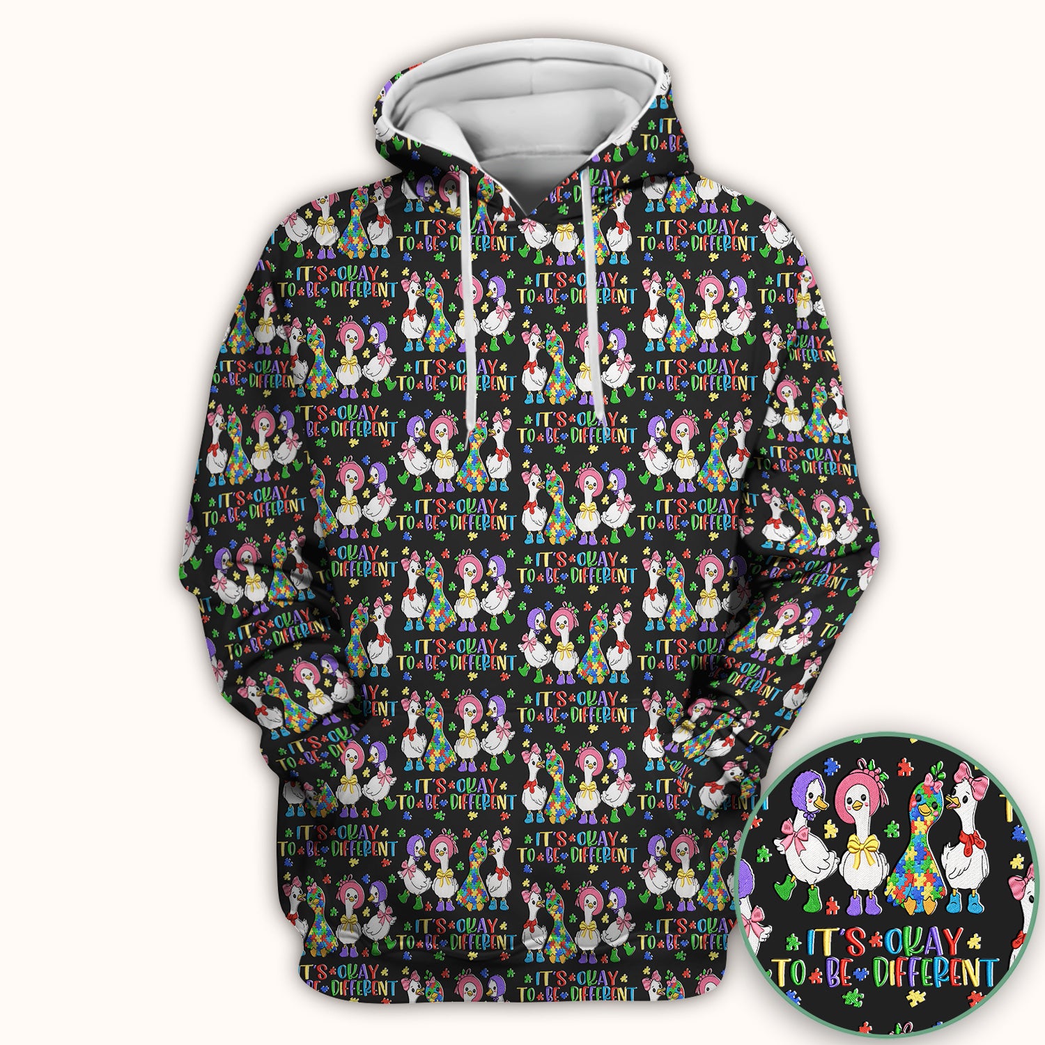 It’s Okay To Be Different Duck Pattern Scrub Top, Comfortable Scrubs For Nurses