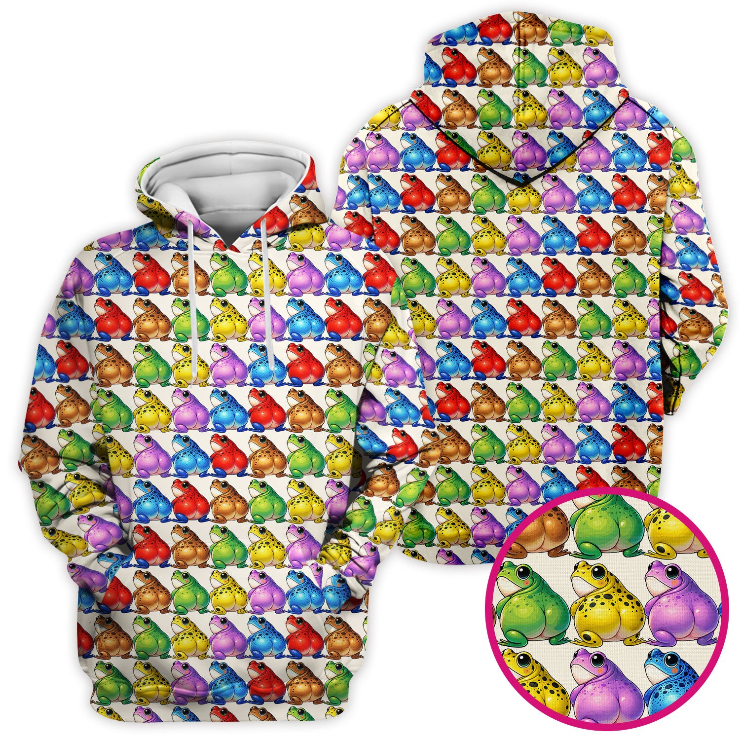 Funny Colorful Frogs Pattern Scrubs Top, Comfortable Scrubs for Nurses
