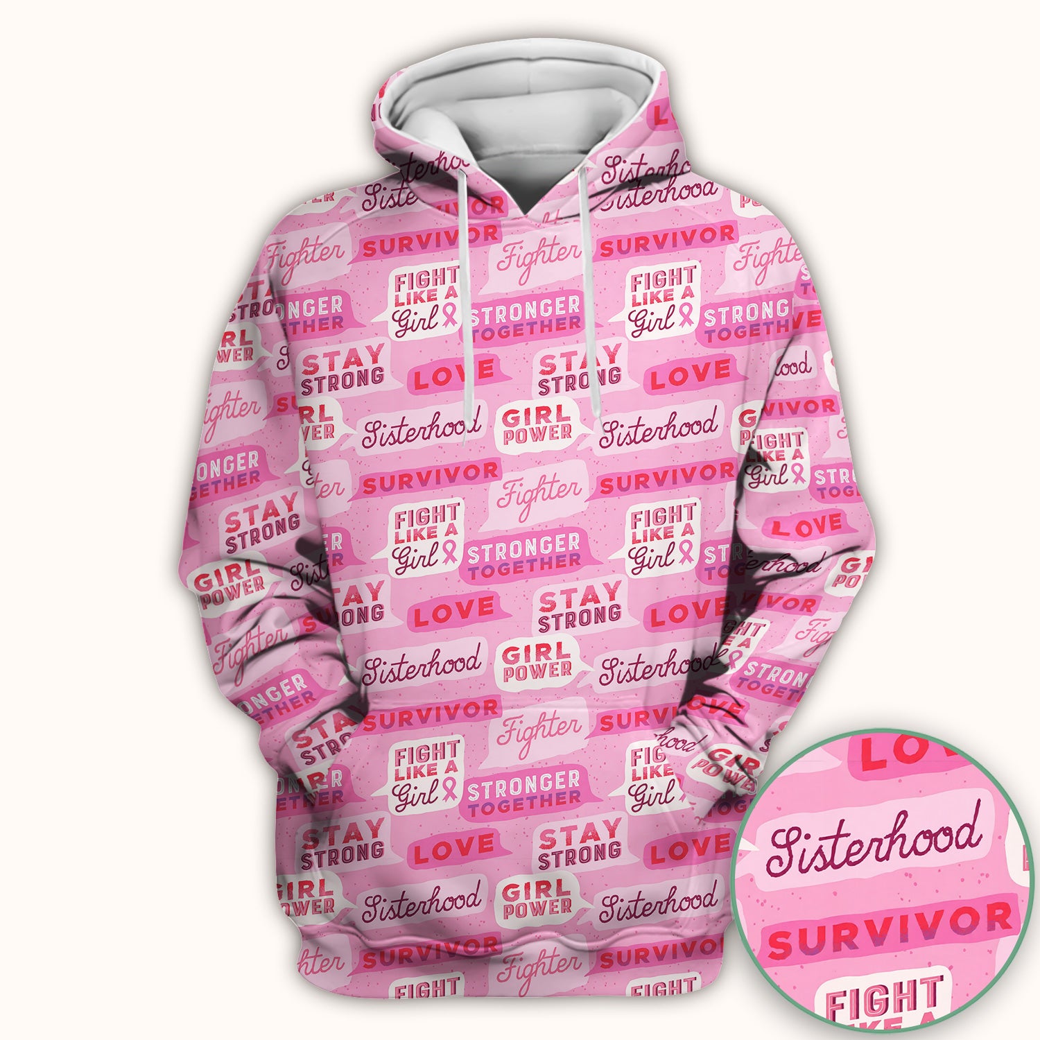 Pink Ribbon Quotes Scrub Top, Comfortable Scrubs for Nurses