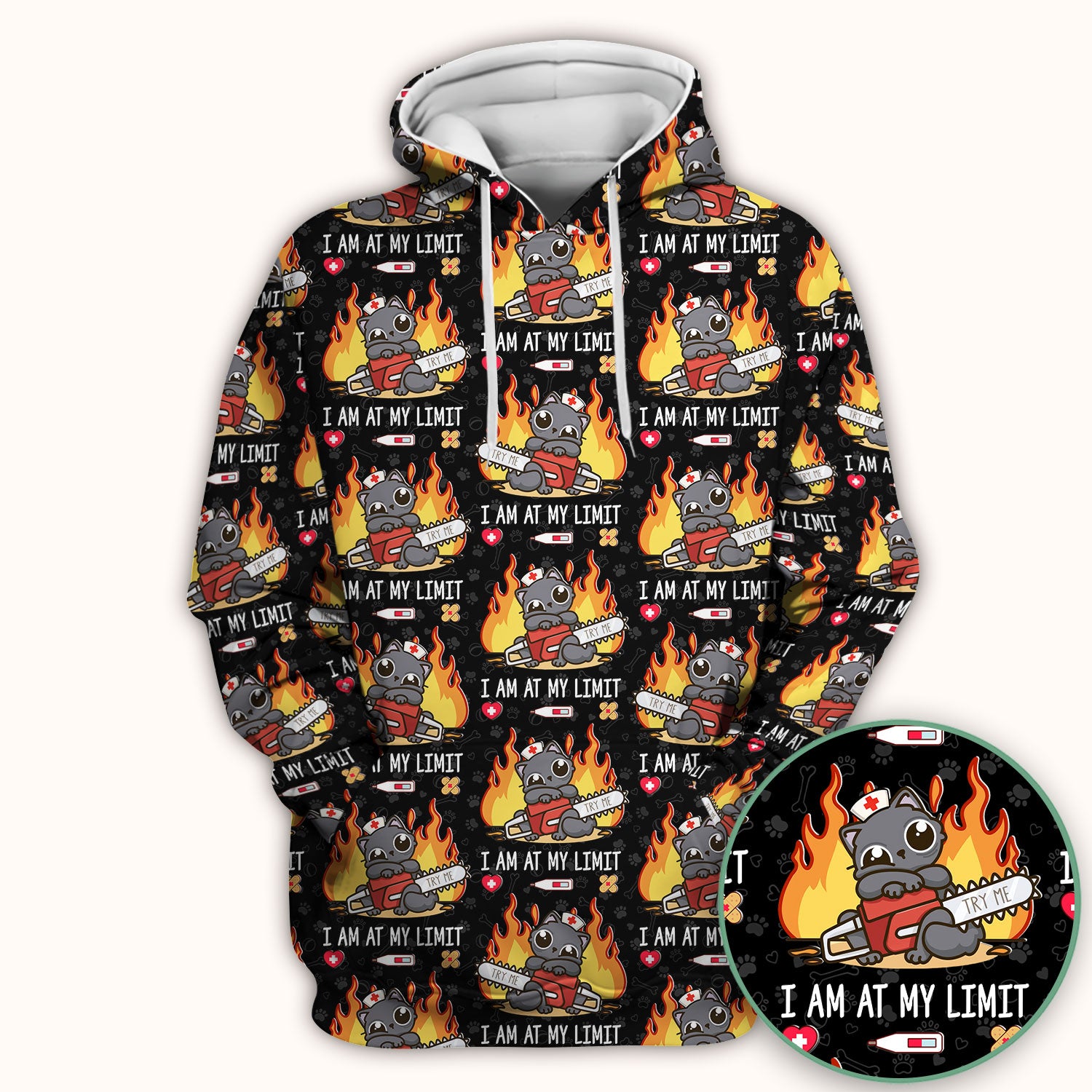 Funny Nurse Cat I Am At My Limit Scrub Top, Comfortable Scrubs for Nurses