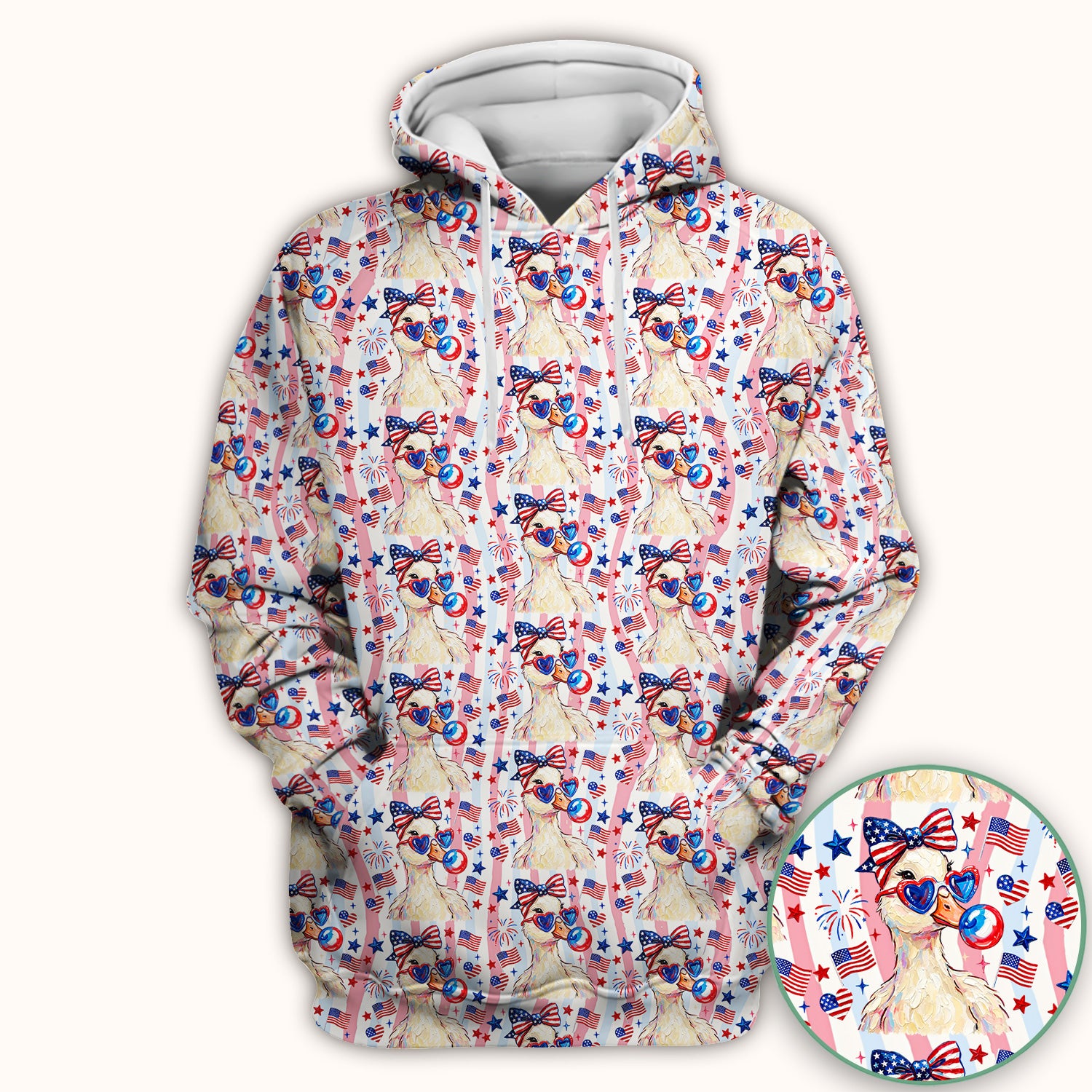 Cute Patriotic Goose Nurse Pattern Scrub Top, Comfortable Scrubs for Nurses