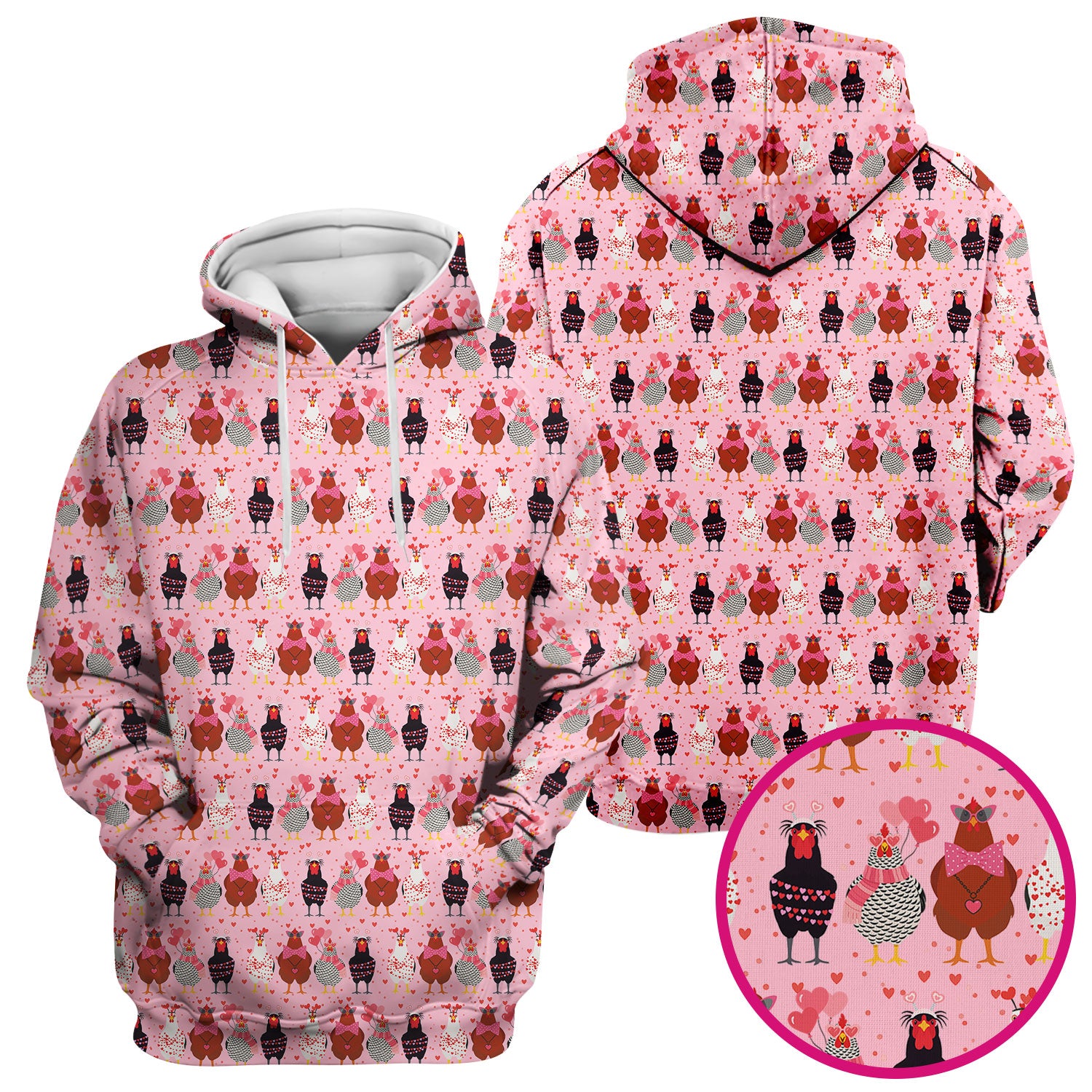 Funny Chicken Valentine Scrub Top, Chicken Pattern Scrub Shirt For Nursing, Valentine Gift For Nurse