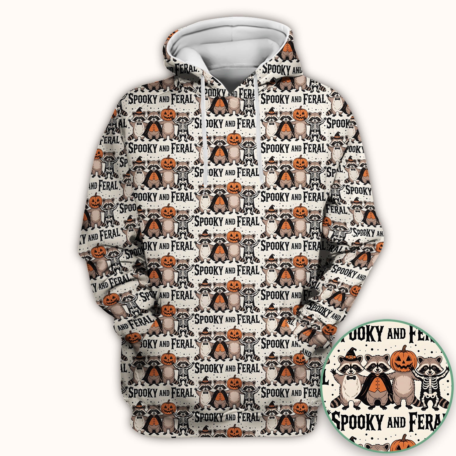 Spooky and Feral Raccoon Print Scrub Top, Comfortable Scrubs for Nurses