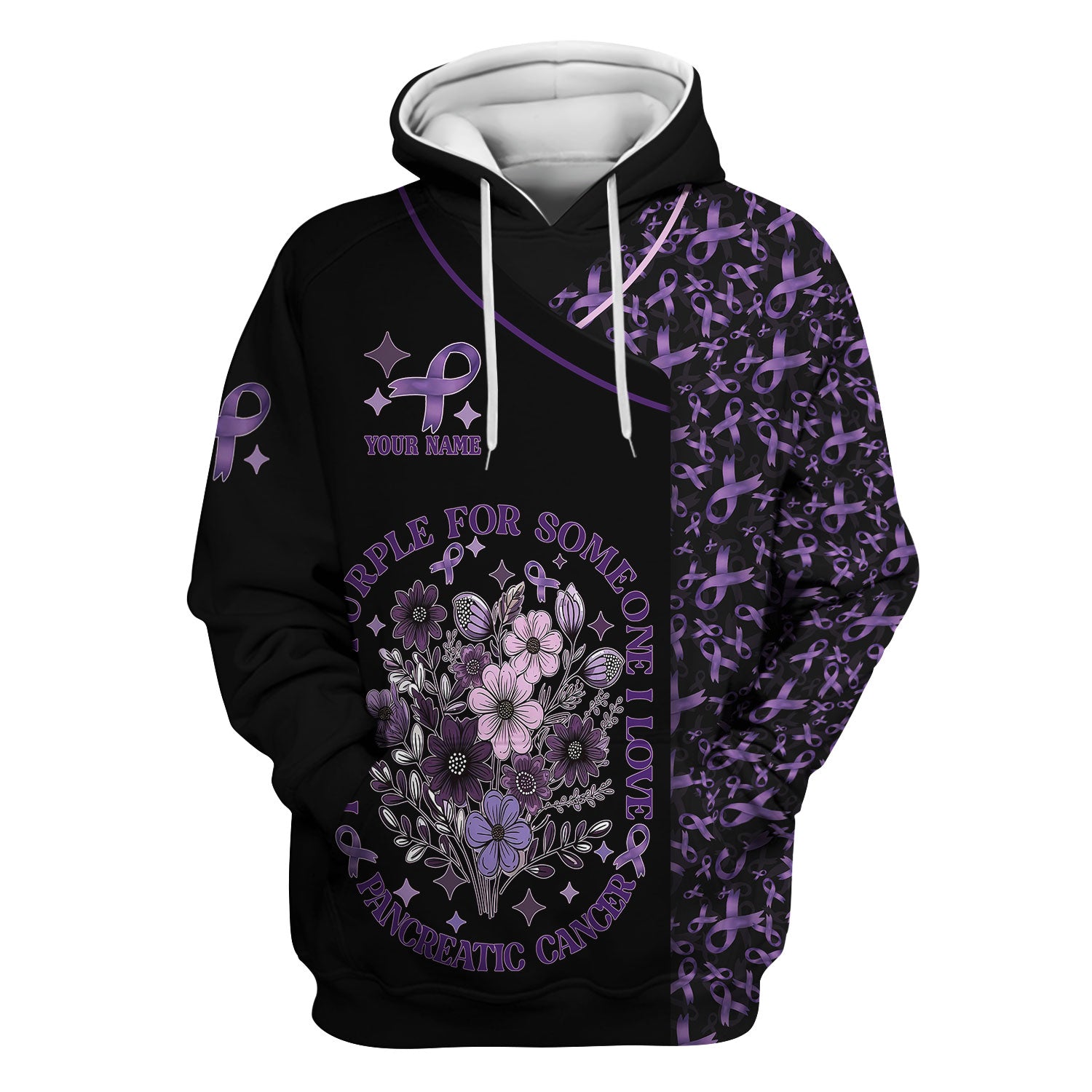 Custom Name Pancreatic Cancer Scrub Top - Awareness Nurse Shirt for Someone I Love - Personalized Gift for Fighters Survivors Supporters