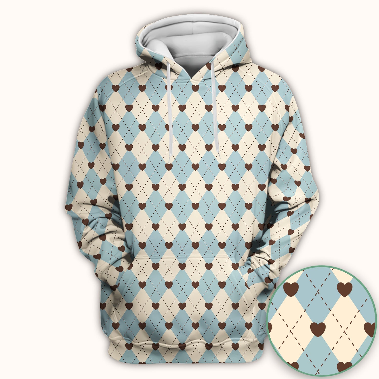 Plaid Heart Pattern Scrubs Top, Comfortable Scrubs for Nurses