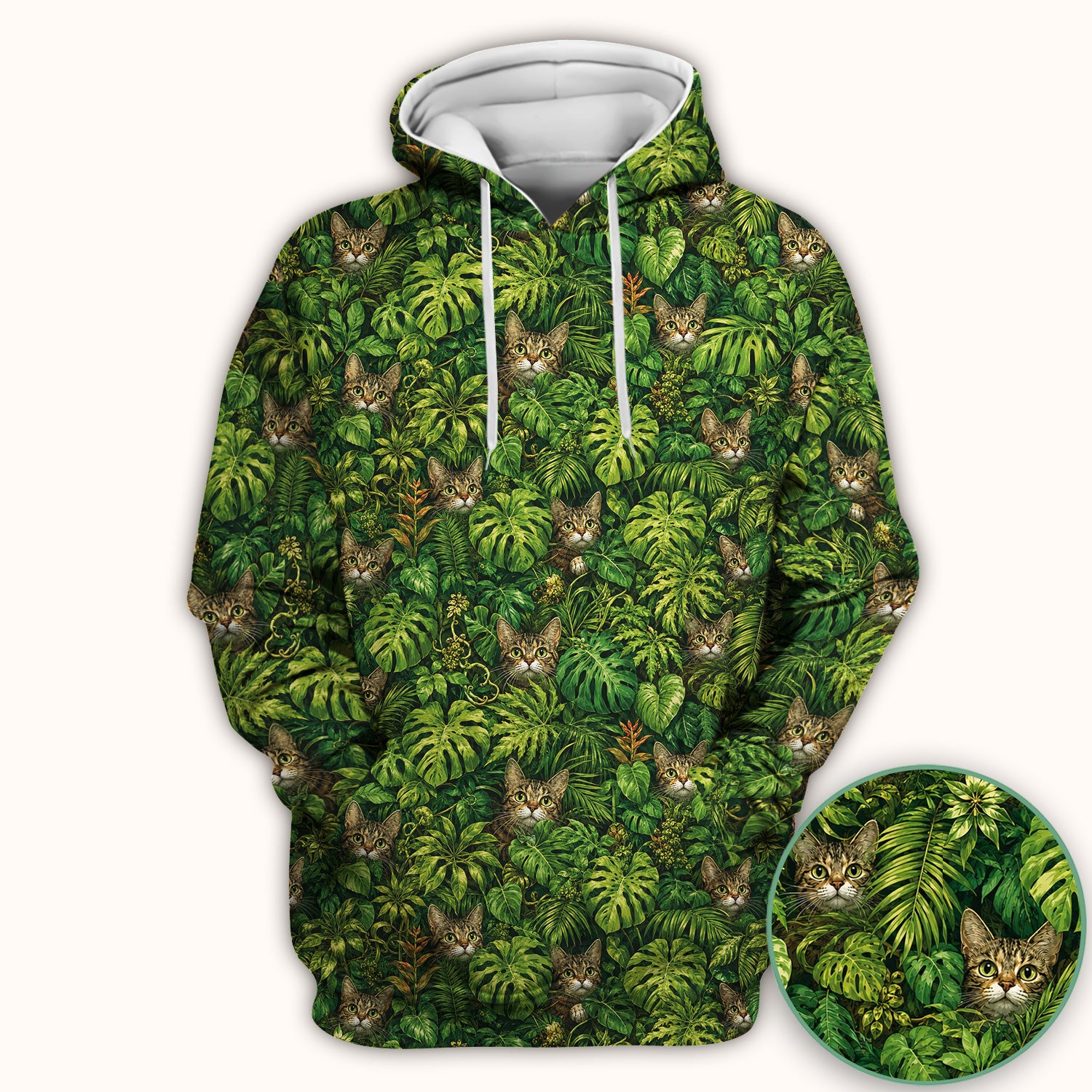 Hidden Jungle Cat Veterinary Nurse Pattern Scrub Top, Comfortable Scrubs for Nurses