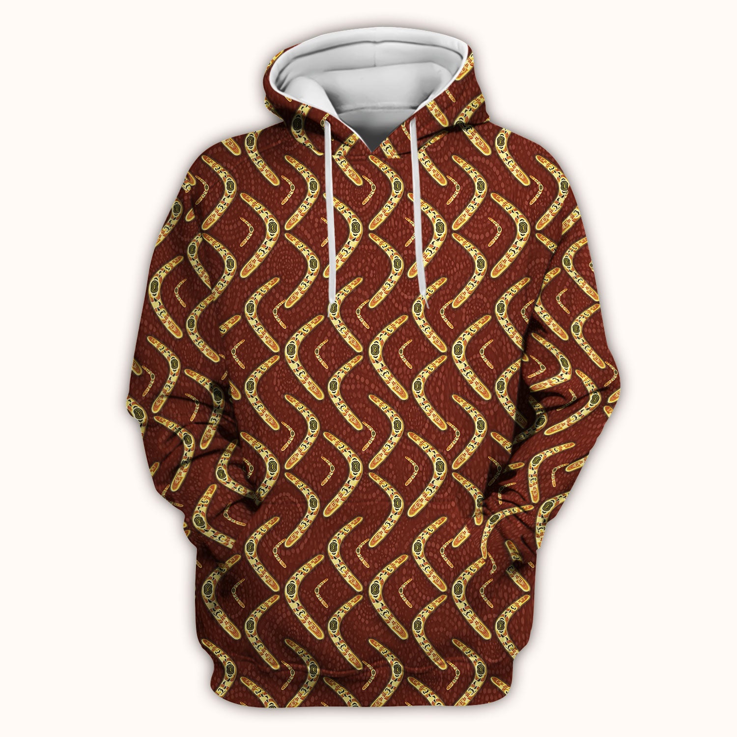 Aboriginal Boomerang Pattern Nurse Scrub Top, Breathable Fabrics Nursing Uniform