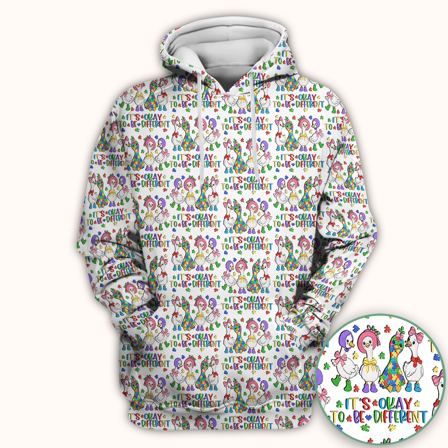 It’s Okay To Be Different Duck Pattern Scrub Top, Comfortable Scrubs For Nurses