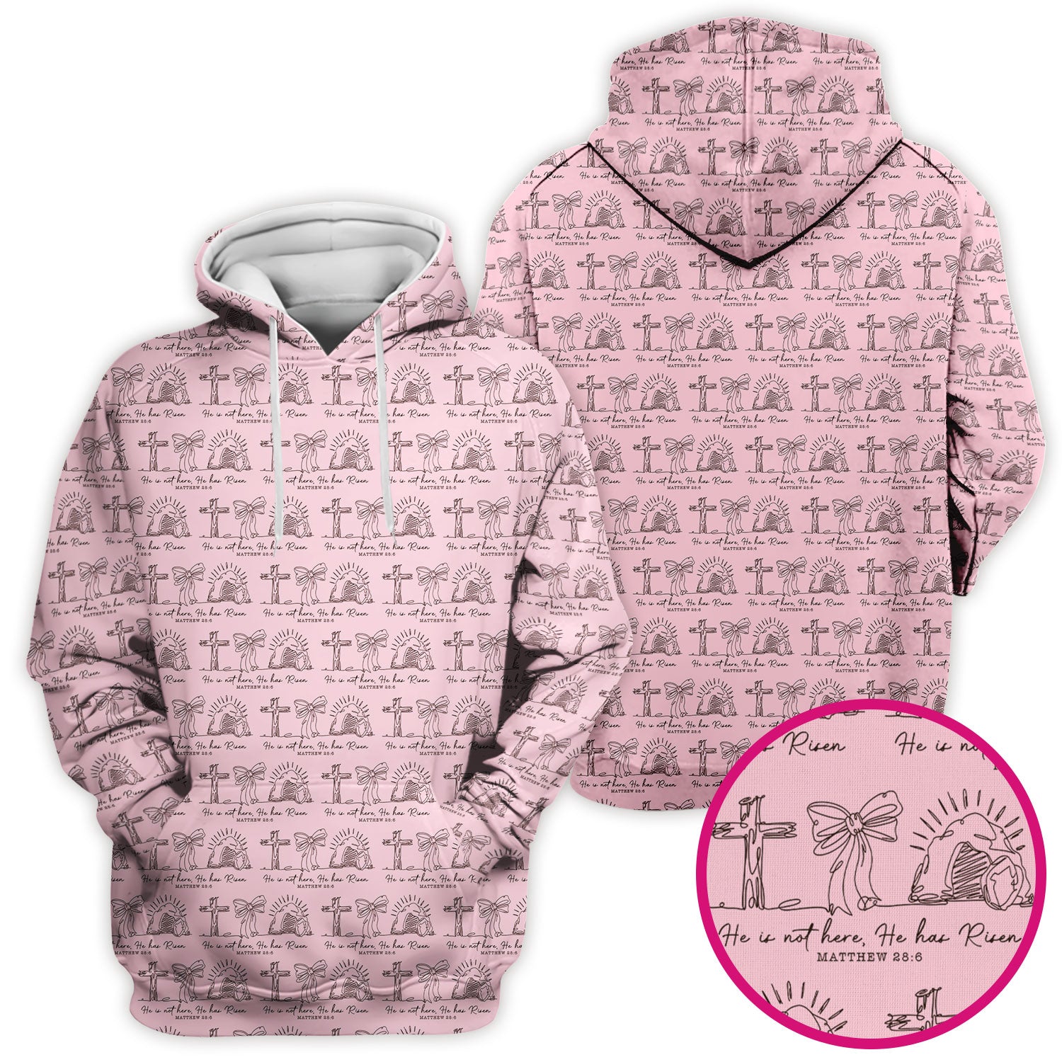 Christian Cross He Is Risen Pattern Scrubs Top, Comfortable Scrubs for Nurses
