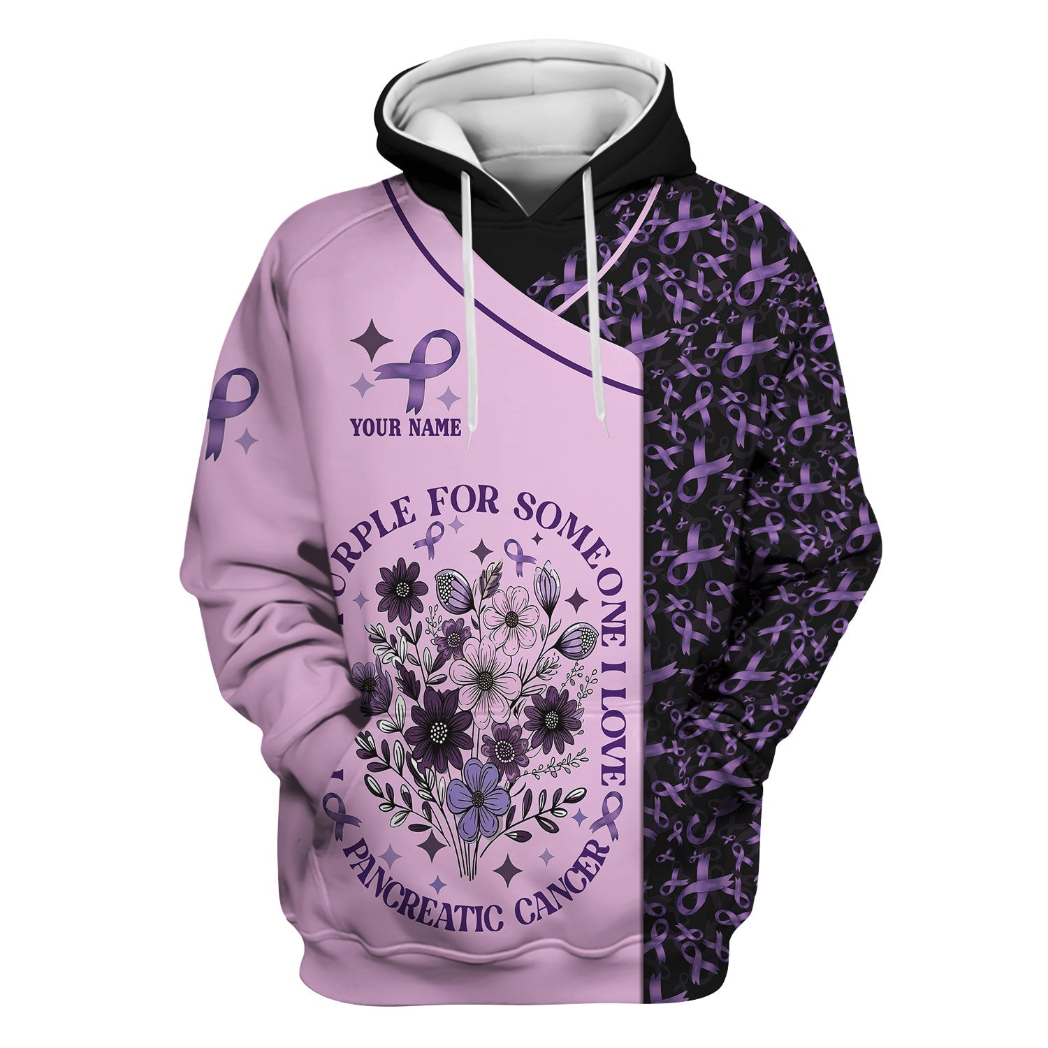 Custom Name Pancreatic Cancer Scrub Top - Awareness Nurse Shirt for Someone I Love - Personalized Gift for Fighters Survivors Supporters