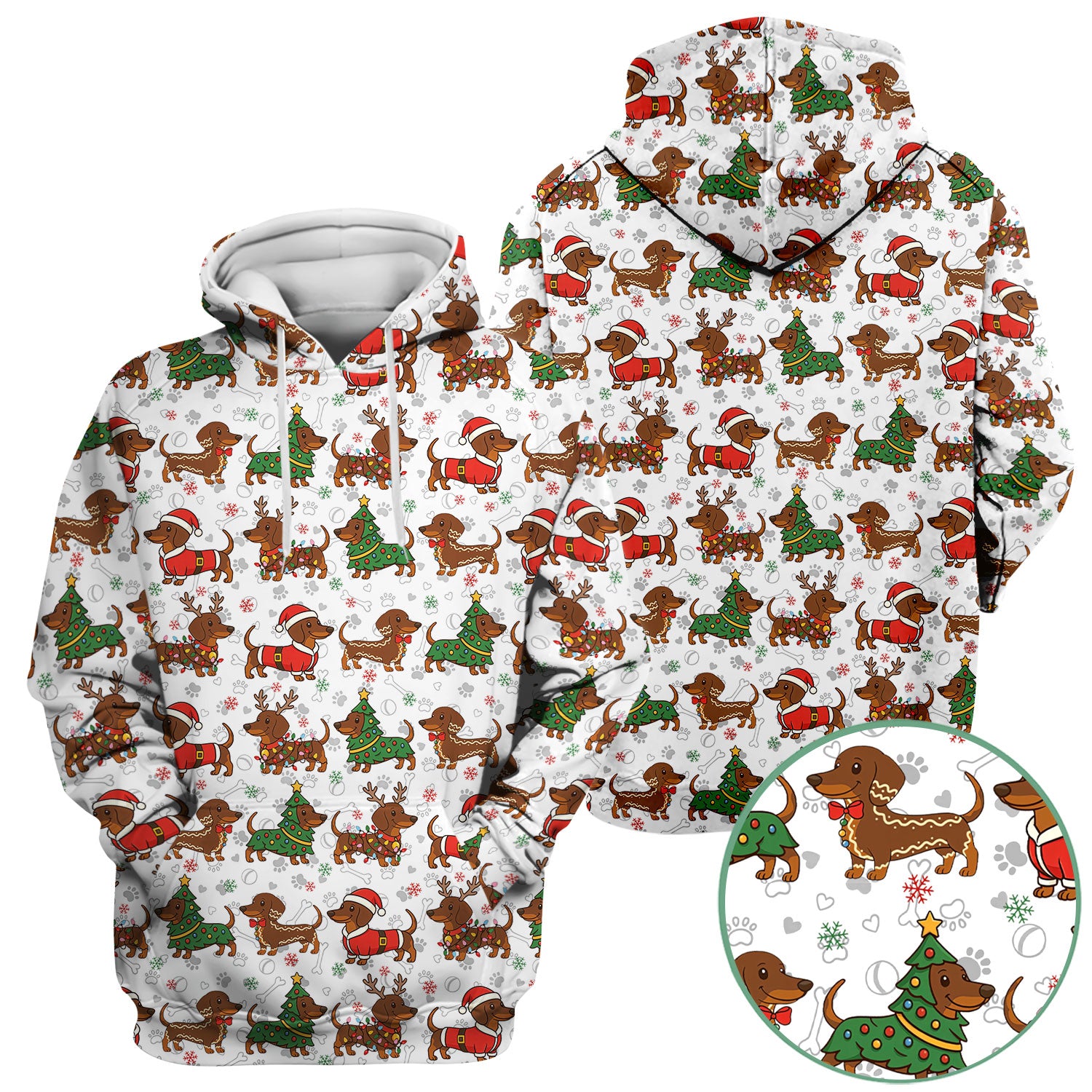 Holiday Dachshund Christmas Scrub Top - Funny Wiener Sausage Dog Nurse Shirt - Adorable Dog Lover Gift for RN CNA LPN