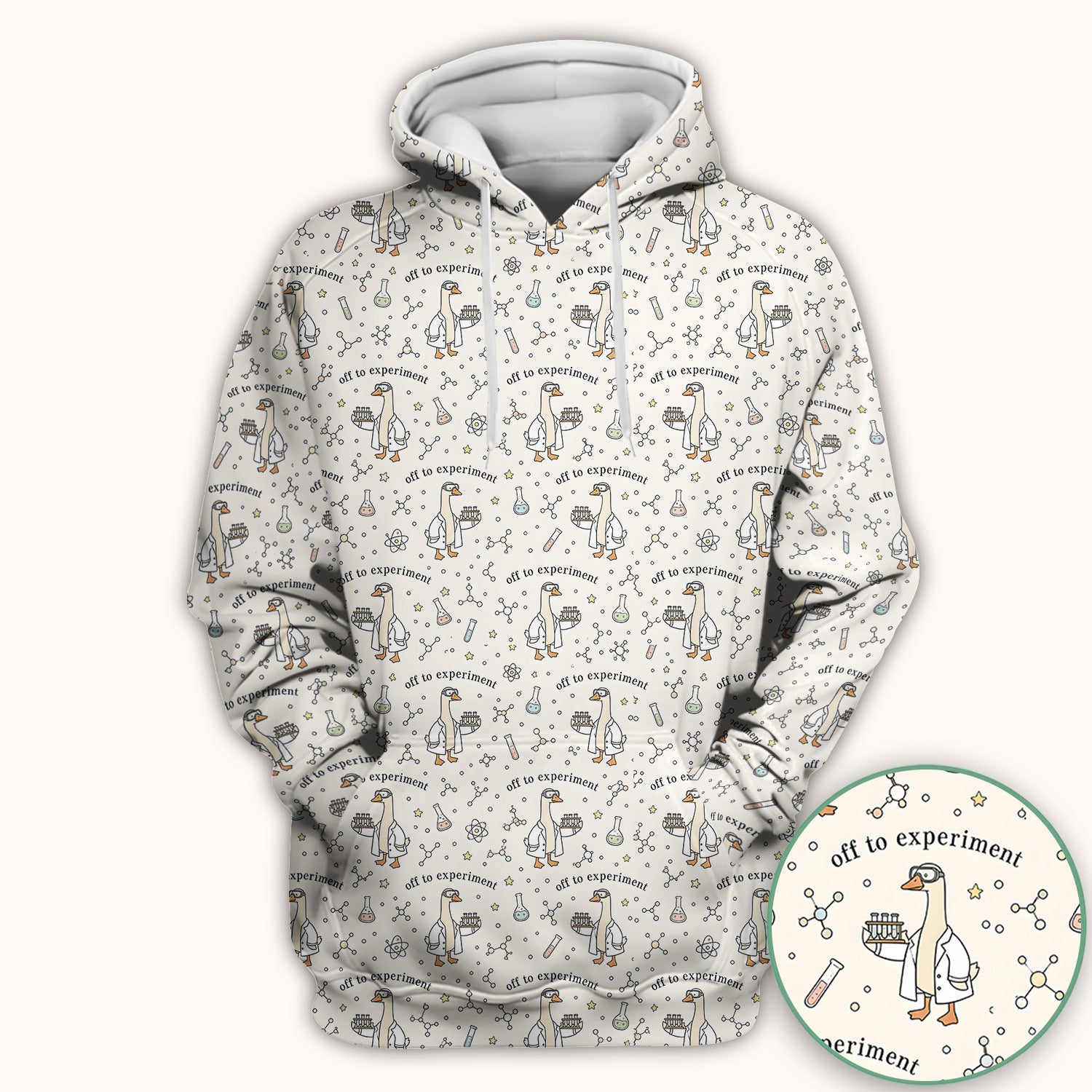 Funny Off To Experiment Scientist Goose Scrub Top, Comfortable Scrubs for Nurses