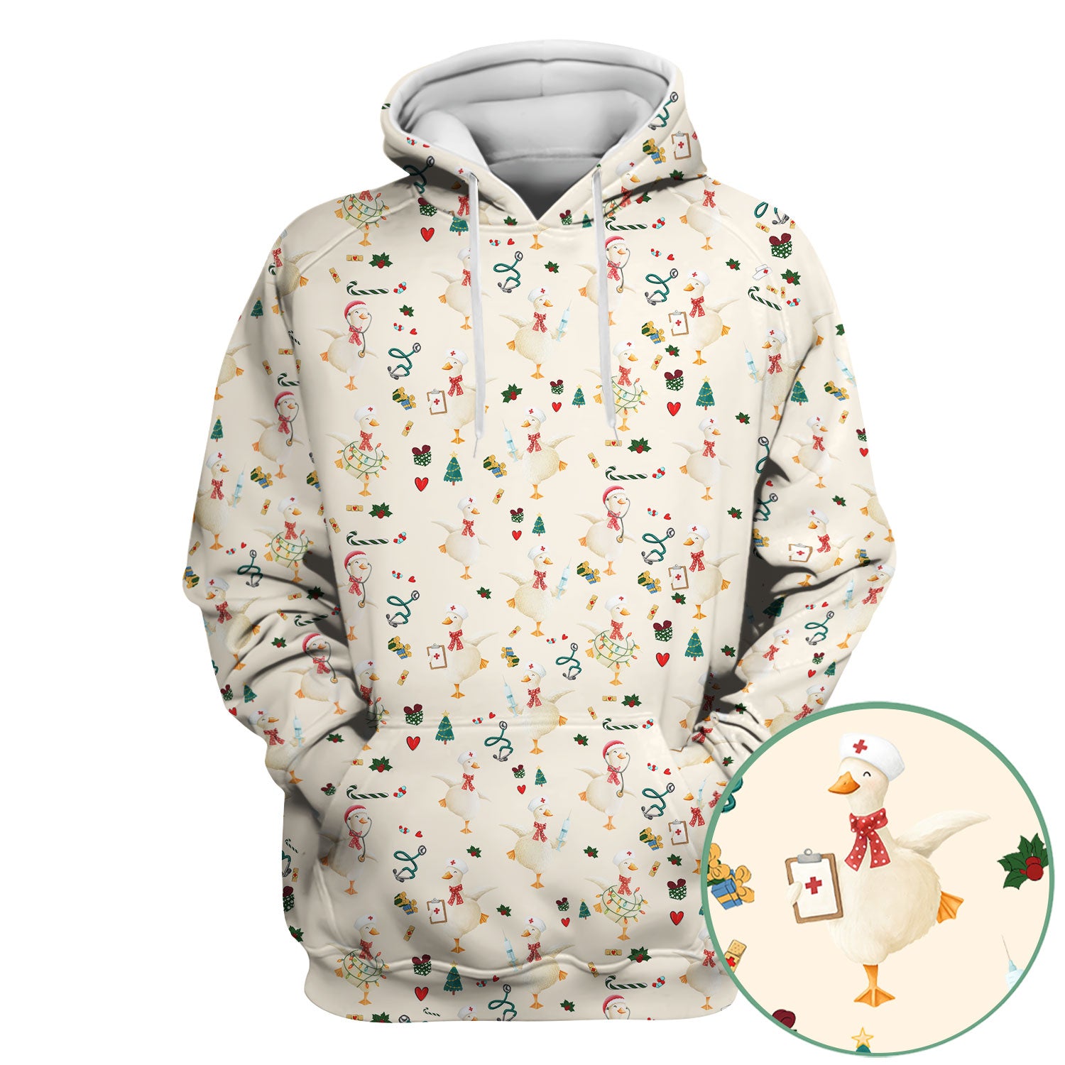 Christmas Goose Nurse Scrub - Funny Holiday RN Shirt - Cute Medical Staff Xmas Top - Nursing Student Gift