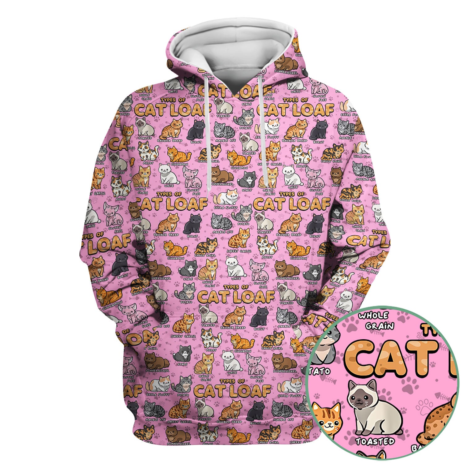 Funny Cat Loaf Scrub Top for Women - Cute Types of Cat Loaf Tee - Cat Lover Nurse Shirt Medical Uniform RN LPN CNA Gift