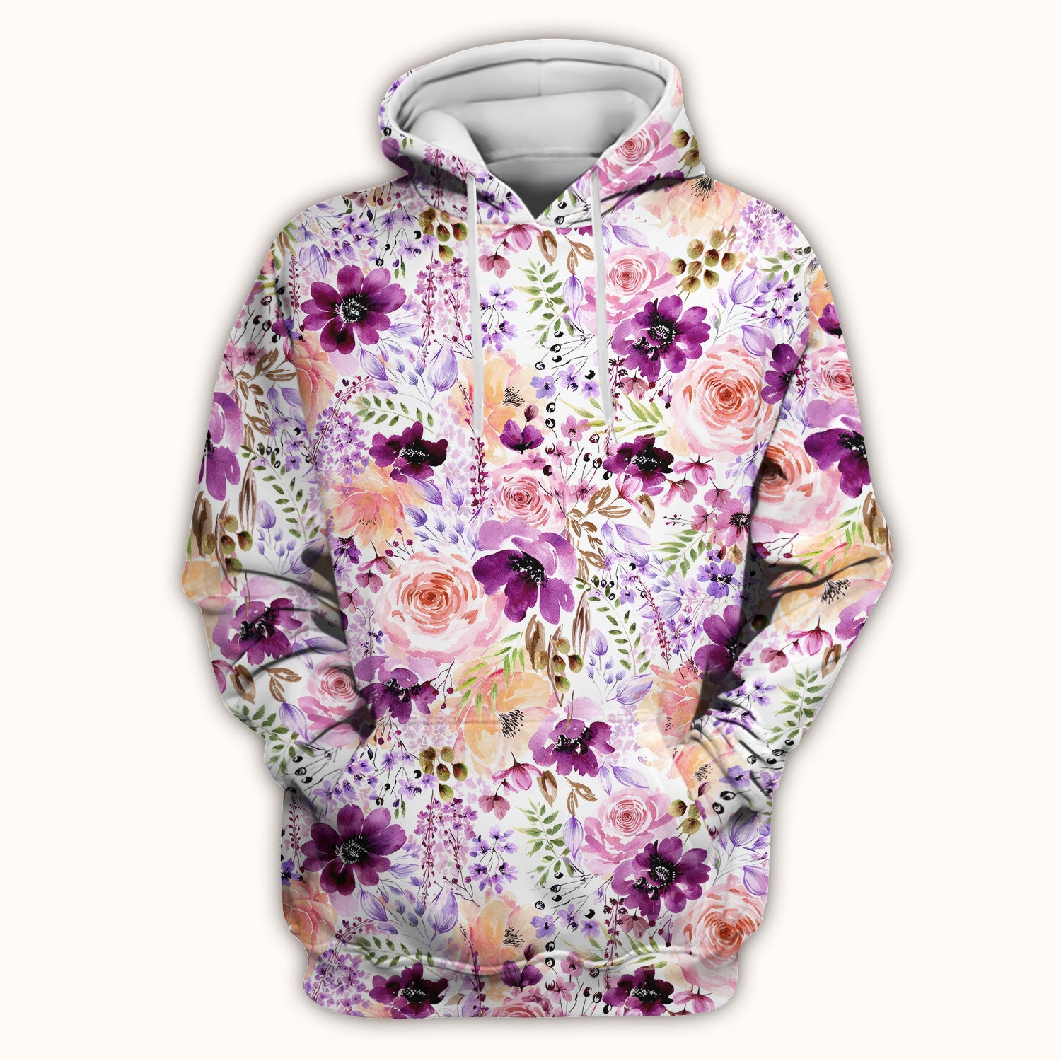 Elegant Watercolor Floral Bloom Scrub Top, Comfortable Scrubs for Nurses