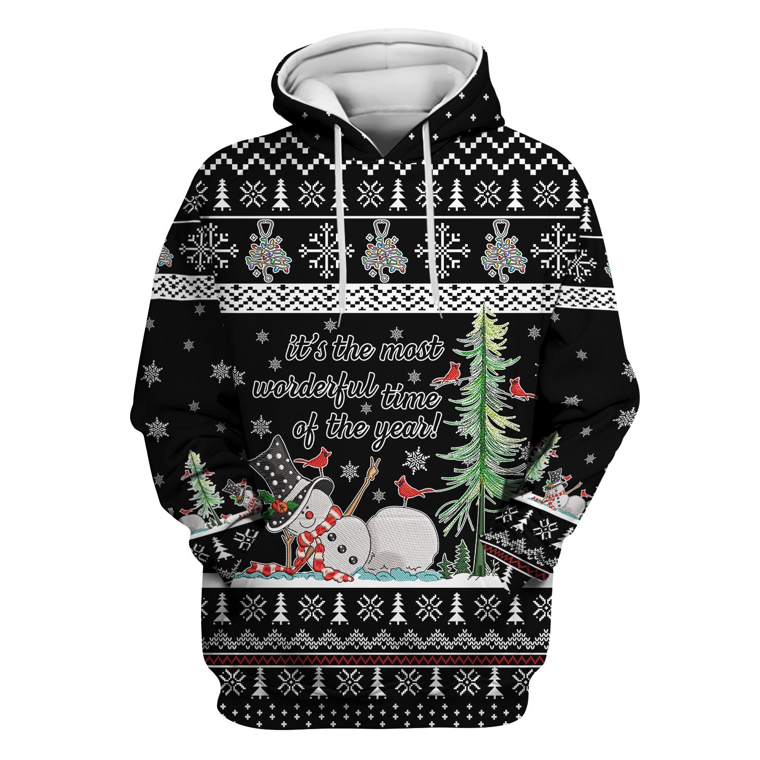 Snowman Christmas Scrub Top, Funny Holiday Nurse Shirt, It's The Most Wonderful Time Of The Year Uniform FOr Nursing