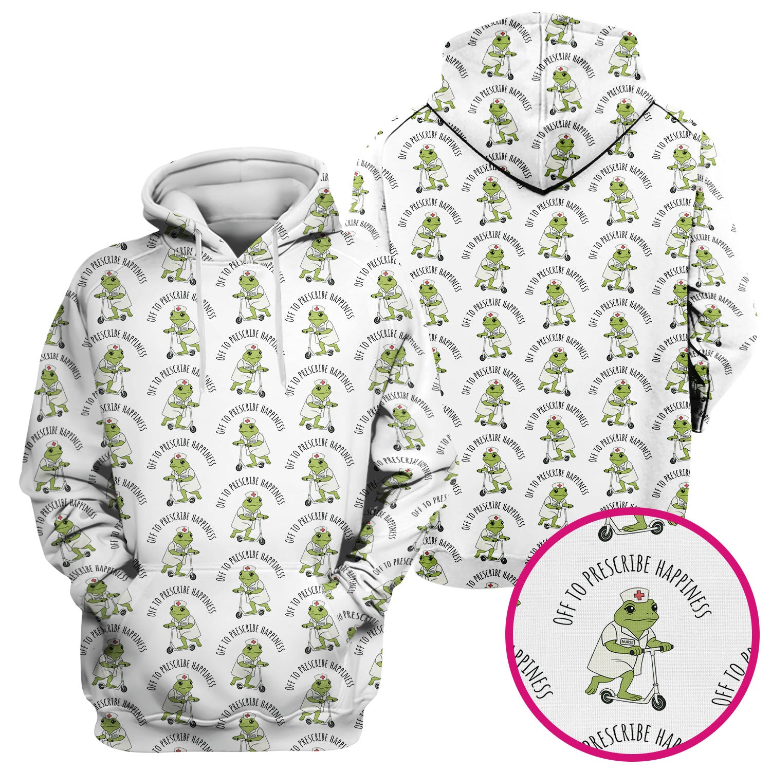 Cute Frog Nurse Off To Prescribe Happiness Scrub Top, Comfortable Scrubs for Nurses