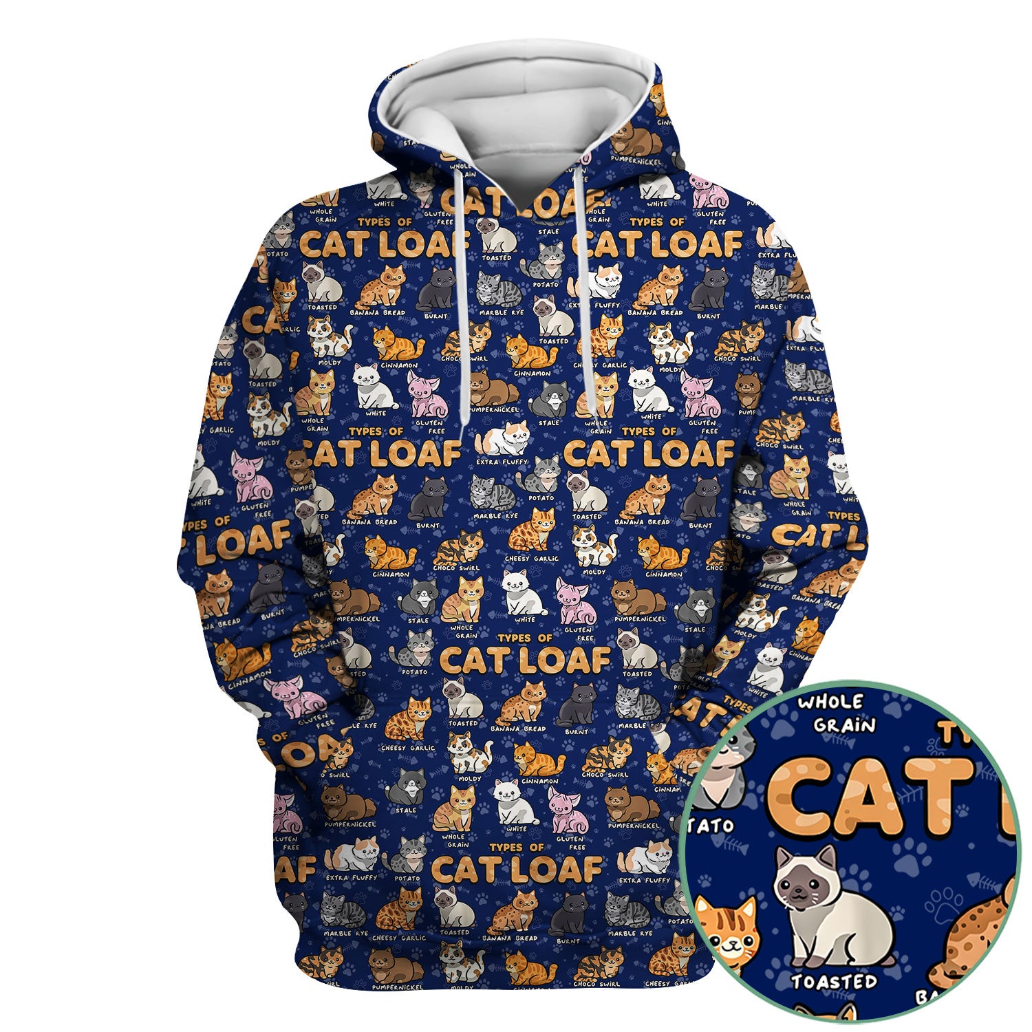 Funny Cat Loaf Nurse Scrub Top - Cute Cat Lover Medical Shirt for Women - Types of Cat Loaf RN LPN CNA Uniform Gift