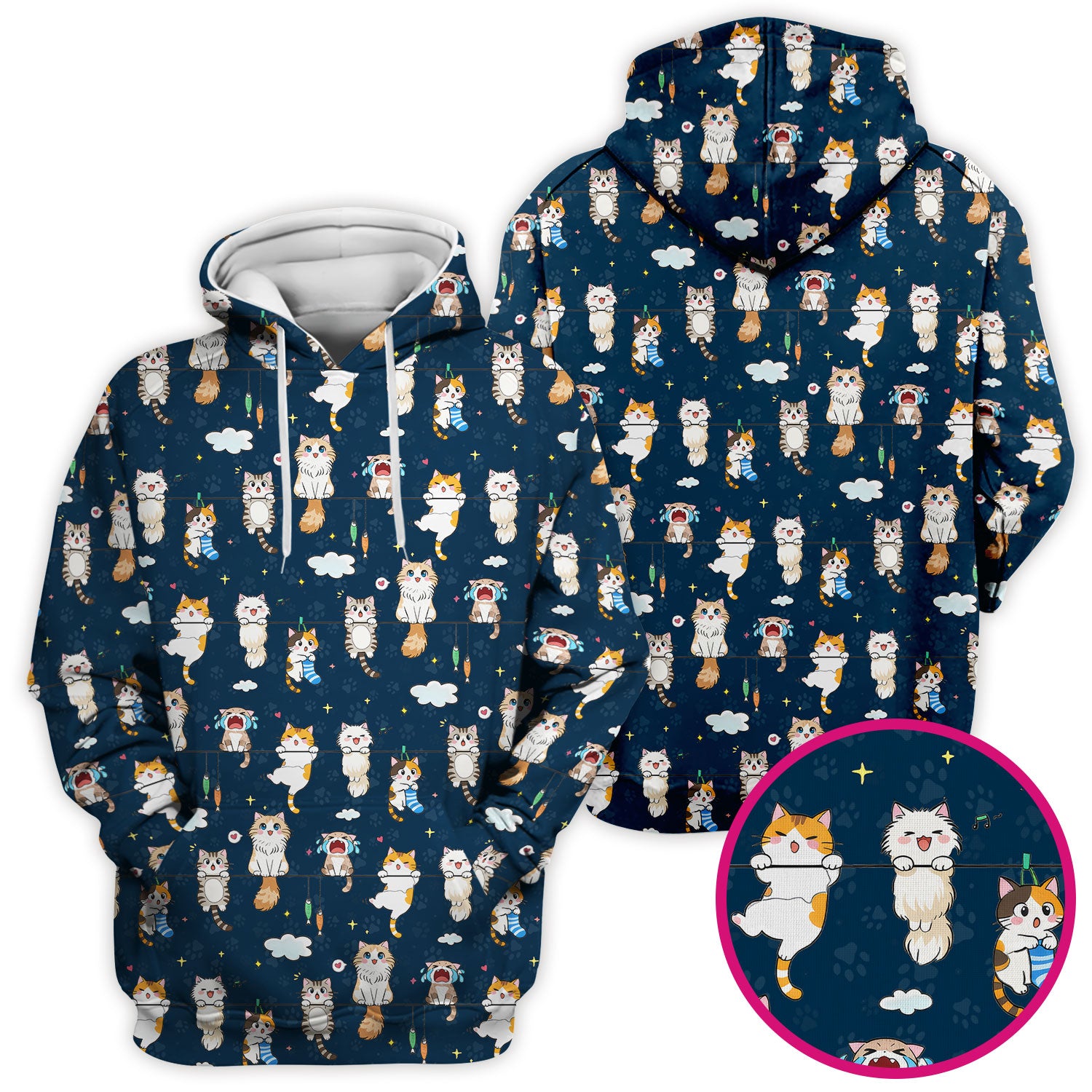 Funny Cats With Cute Expressions Pattern Scrubs Top, Comfortable Scrubs for Nurses
