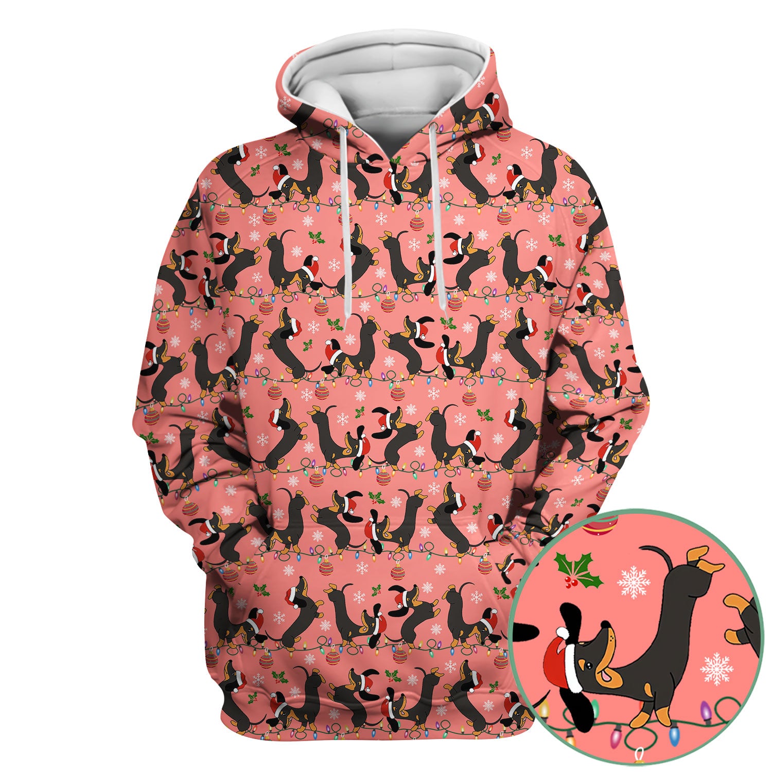Festive Dachshund Christmas Scrub Top - Adorable Holiday Wiener Dog Nurse Shirt for Women - Cute Medical Uniform for RN CNA LPN
