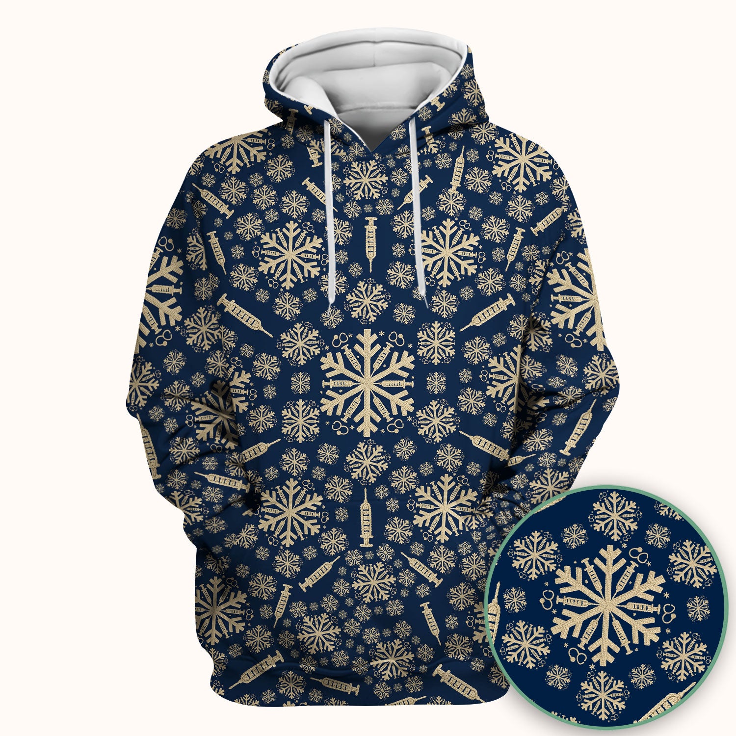 Snowflake Syringe Scrubs for Women - Festive Medical Top - Funny Christmas Scrub Shirt for Nurse - Holiday Gift