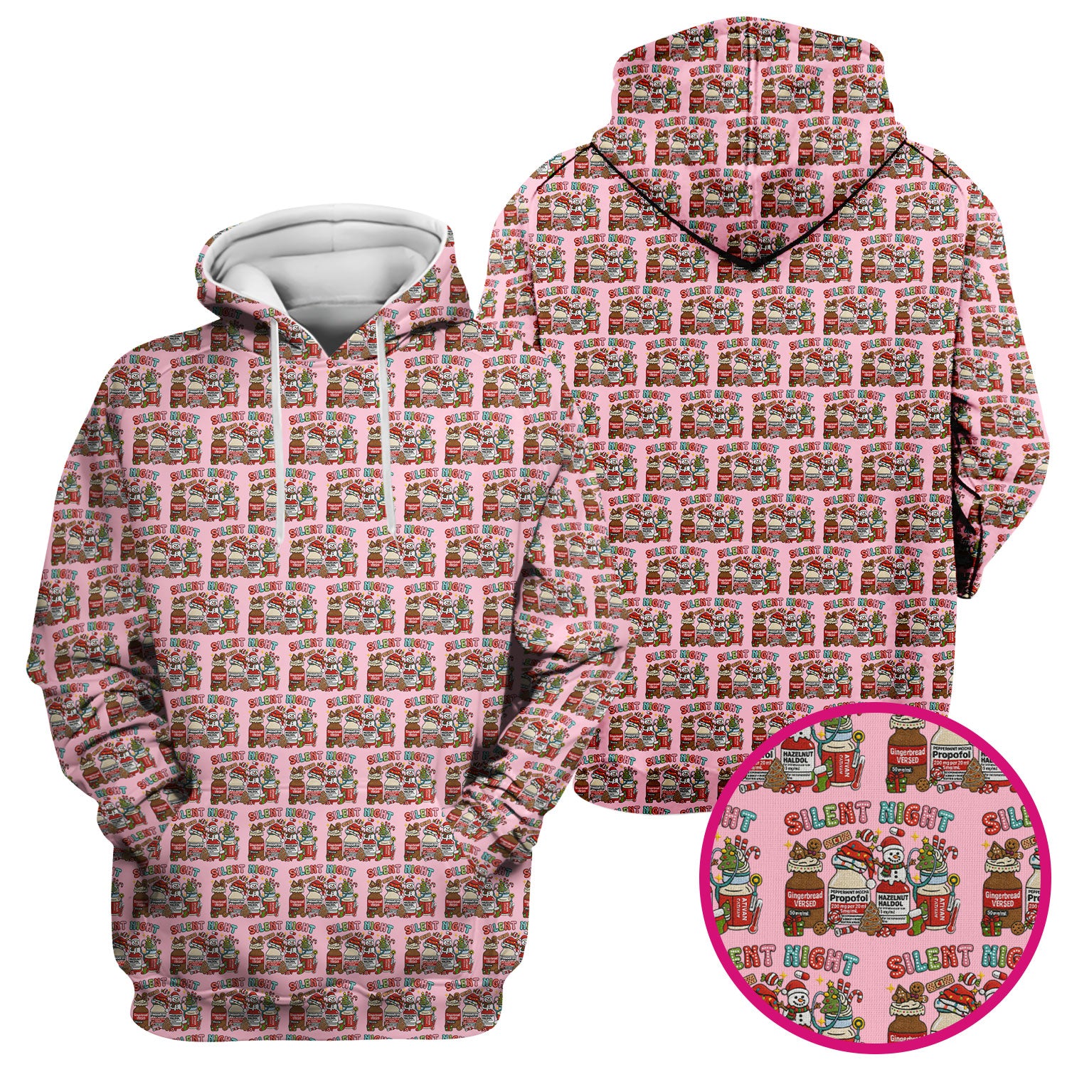 Silent Night Nurse Scrub Top, Funny Christmas Medical Scrub Shirt, Holiday Nursing Uniform