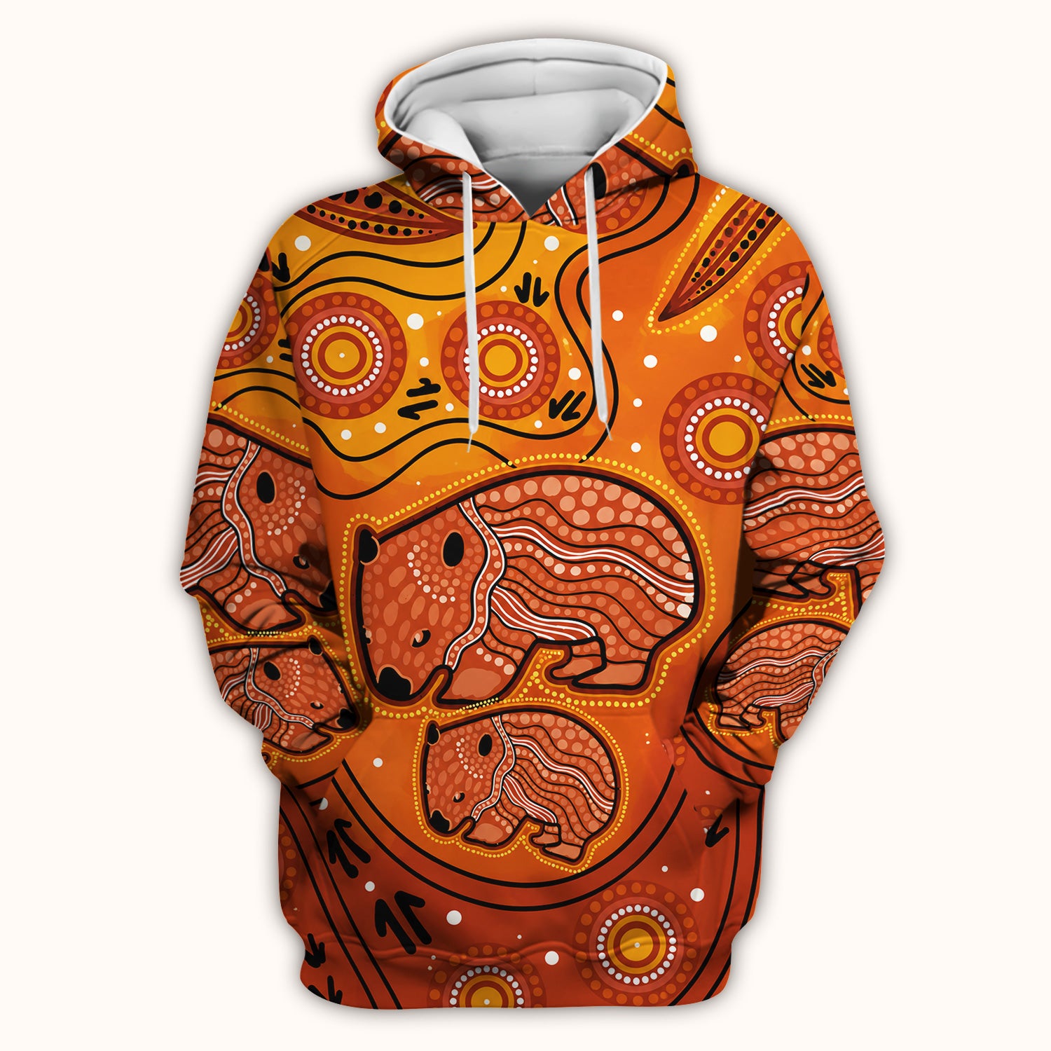 Australian Aboriginal Wombat Family Art Pattern Scrub Top, Comfortable Scrubs for Nurses