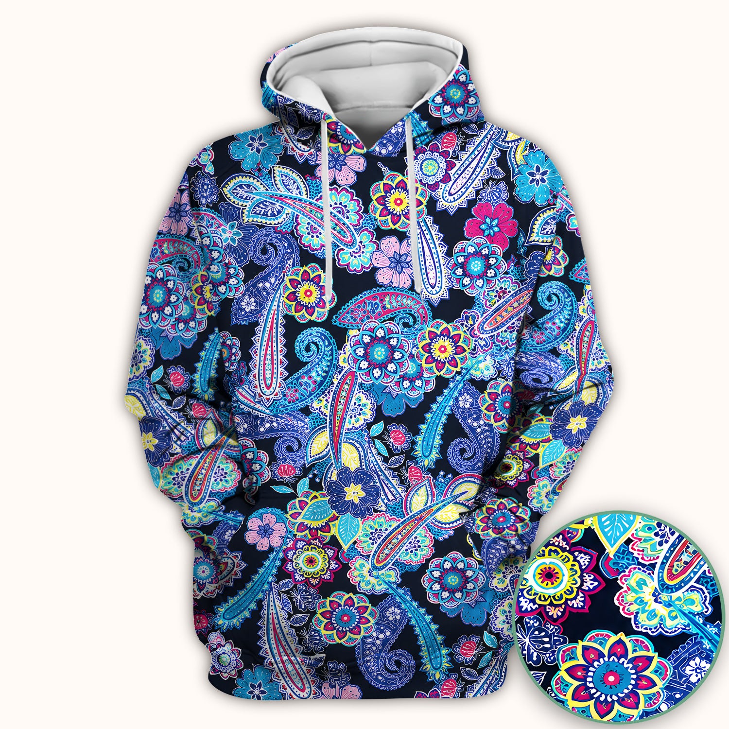 Vibrant Paisley Floral Nurse Scrub Top for RN, CNA, Healthcare Workers, Boho Uniform