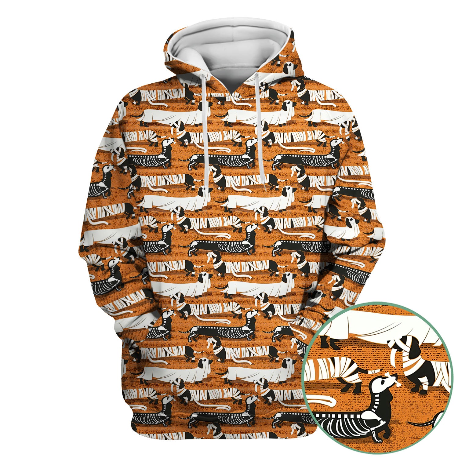 Dachshund Halloween Scrub Shirt - Multi Color Dog Print Scrub Top - Funny Skeleton Nurse Scrubs Gift for Women Men, CNA, RN