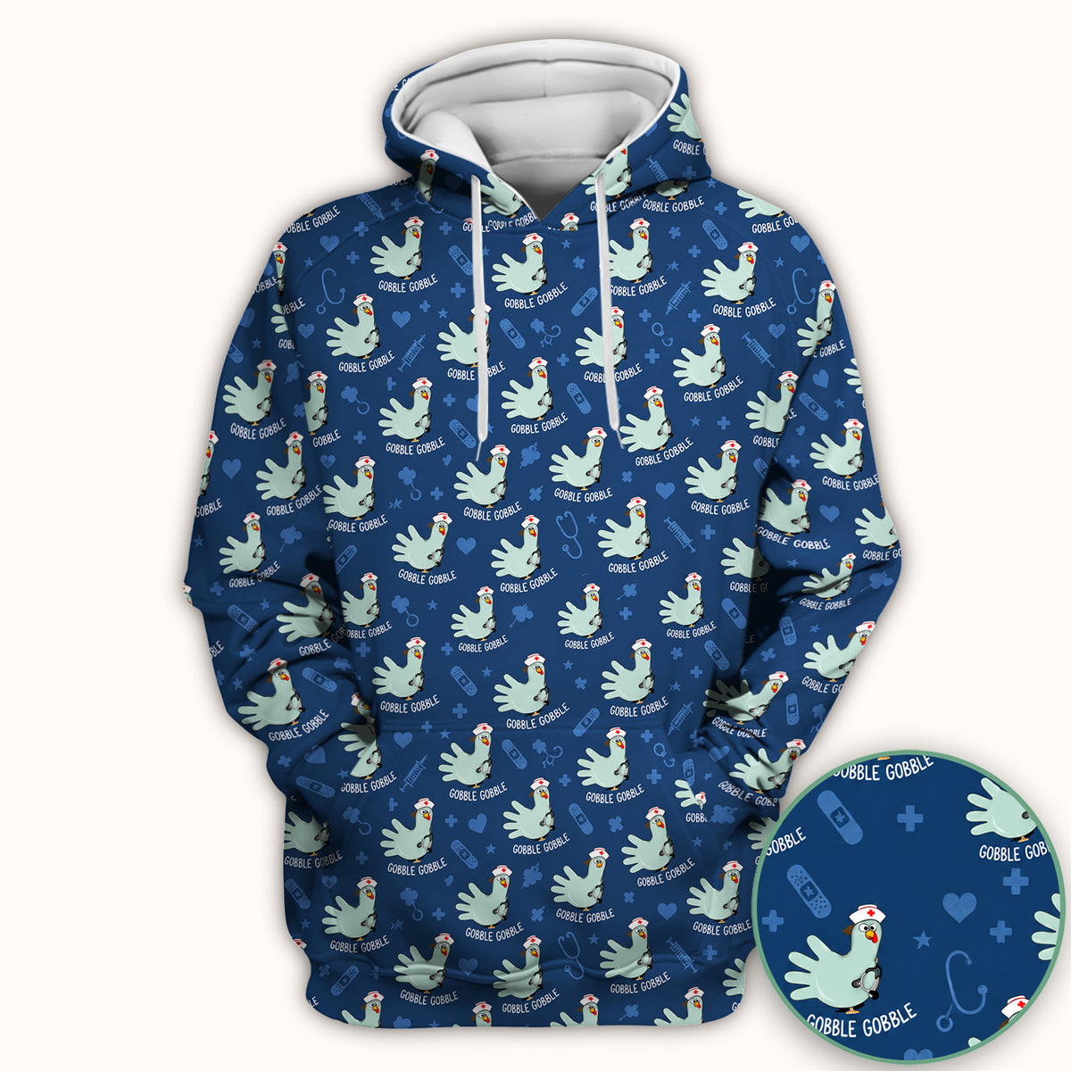 Funny Gobble Gobble Nurse Turkey Scrub Top, Comfortable Scrubs for Nurses