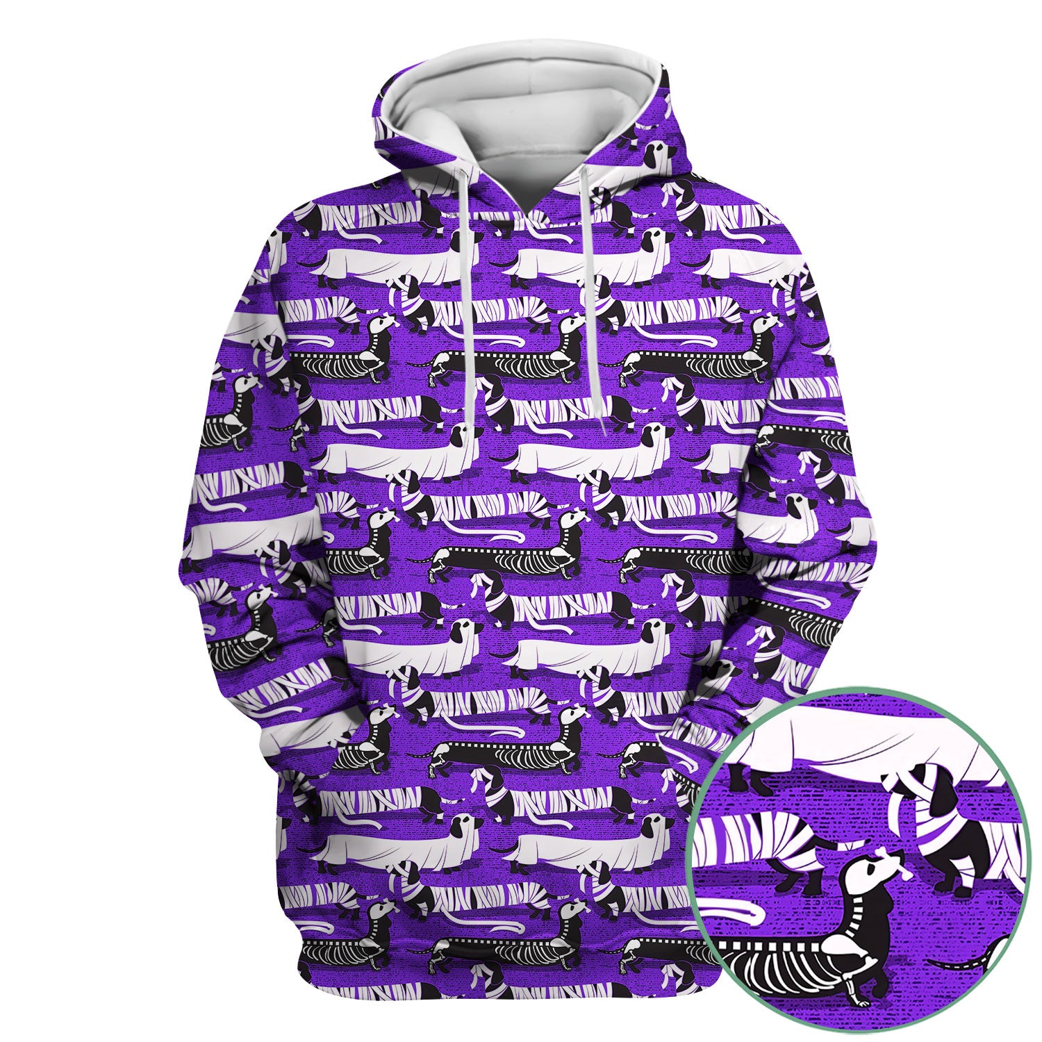 Halloween Dachshund Scrub Top - Funny Dog Skeleton Scrub Shirt Multi Color - Cute Halloween Scrubs Gift for Nurse, CNA, RN, Doctor