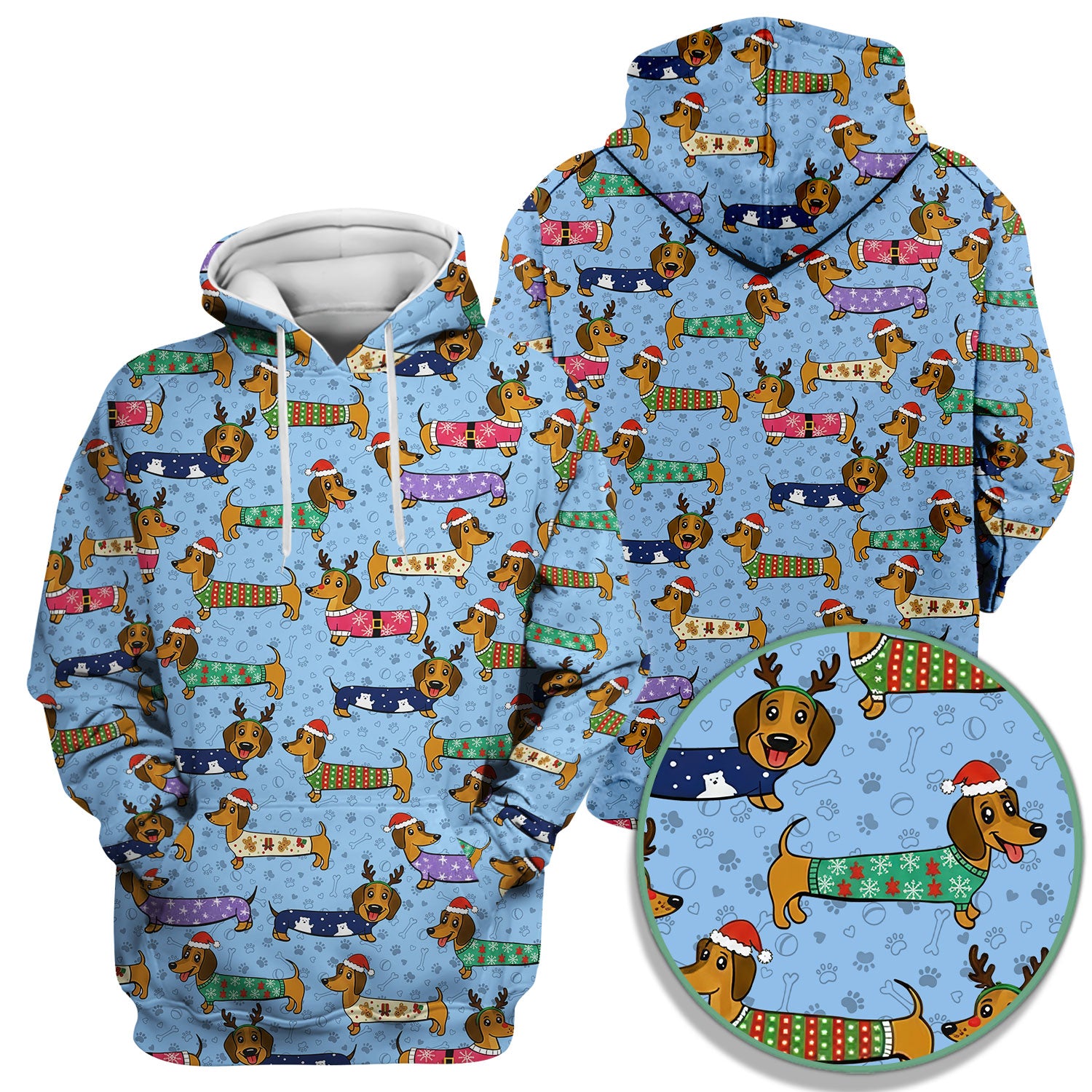 Funny Dachshund Dog Christmas Scrub Top for Nurses - Holiday Reindeer Wiener Dog Shirt - Cute Vet Tech Uniform Gift