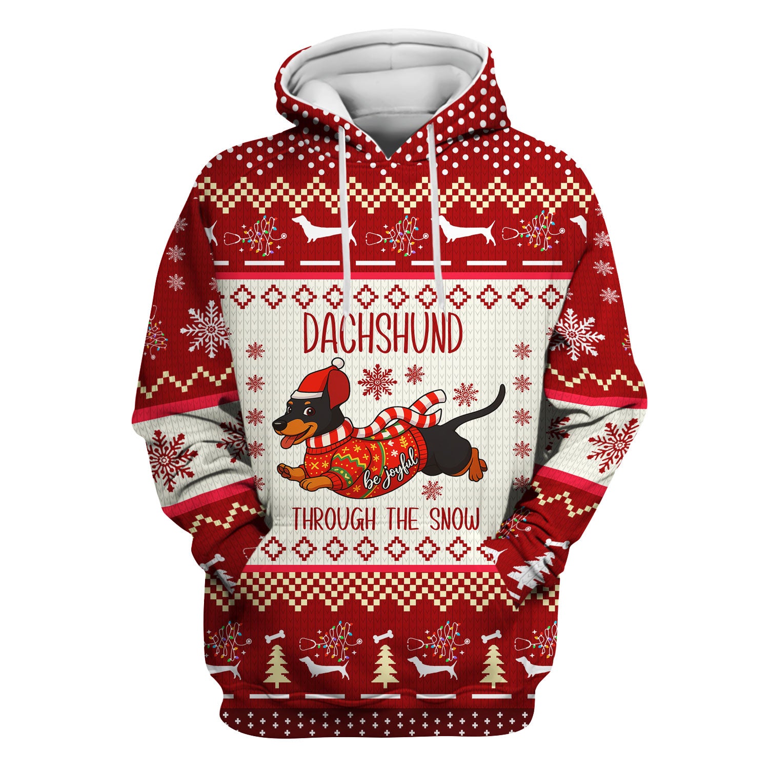 Wiener Dog Through The Snow Christmas Scrub Top - Cute Dachshund Nurse Shirt - Funny Holiday Medical Uniform
