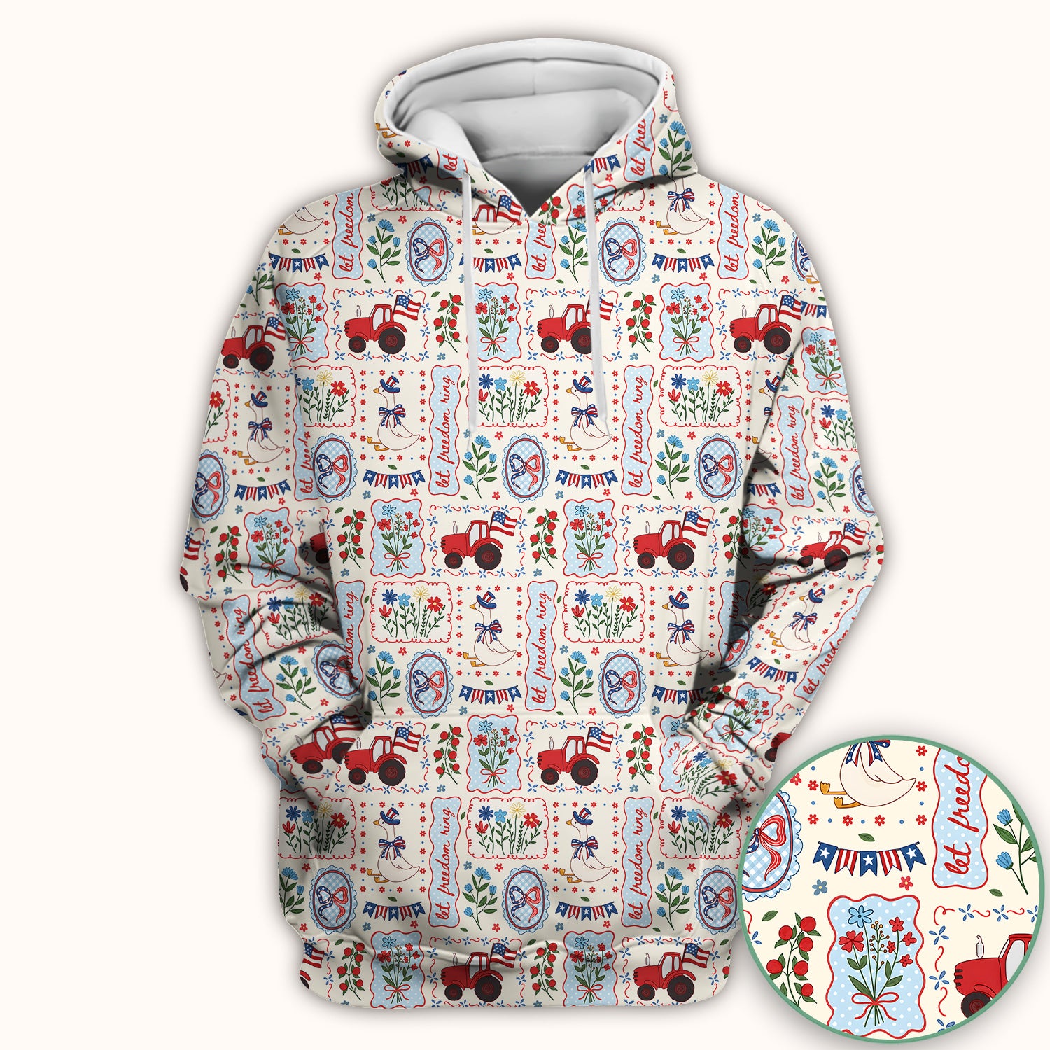 Patriotic Farm Goose Nurse Scrub Top for RN, CNA, Healthcare Workers, Americana Uniform Scrub Top, Comfortable Scrubs for Nurses