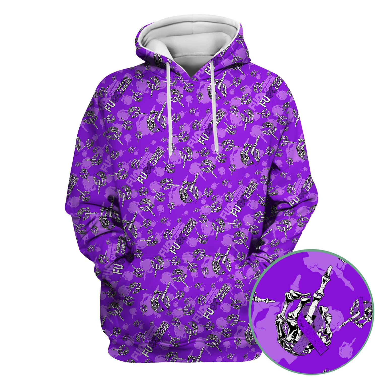 Pancreatic Cancer Awareness Scrub Top - Fuck Cancer Purple Ribbon Nurse Shirt - Strong Gift Idea for Survivors, Fighters & Supporters