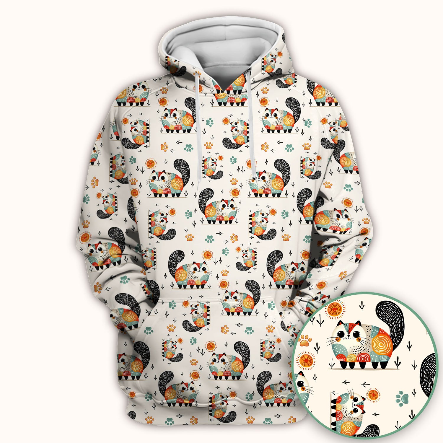 Playful Cat Illustration Nurse Scrub Top, Comfortable Scrubs for Nurses
